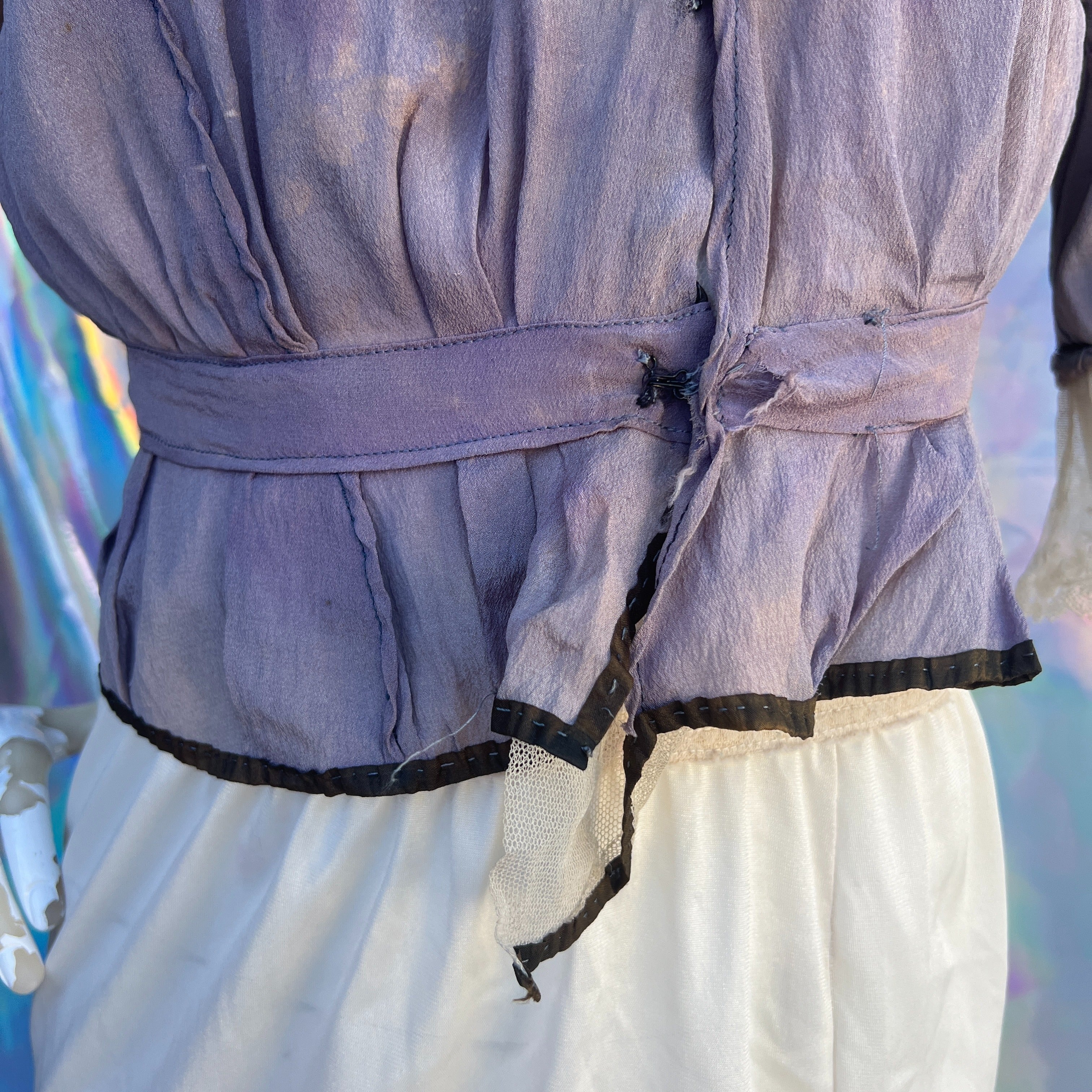 Victorian Lavender Top with Cream Lace Trim by RN Dupont Gowns - Image 12