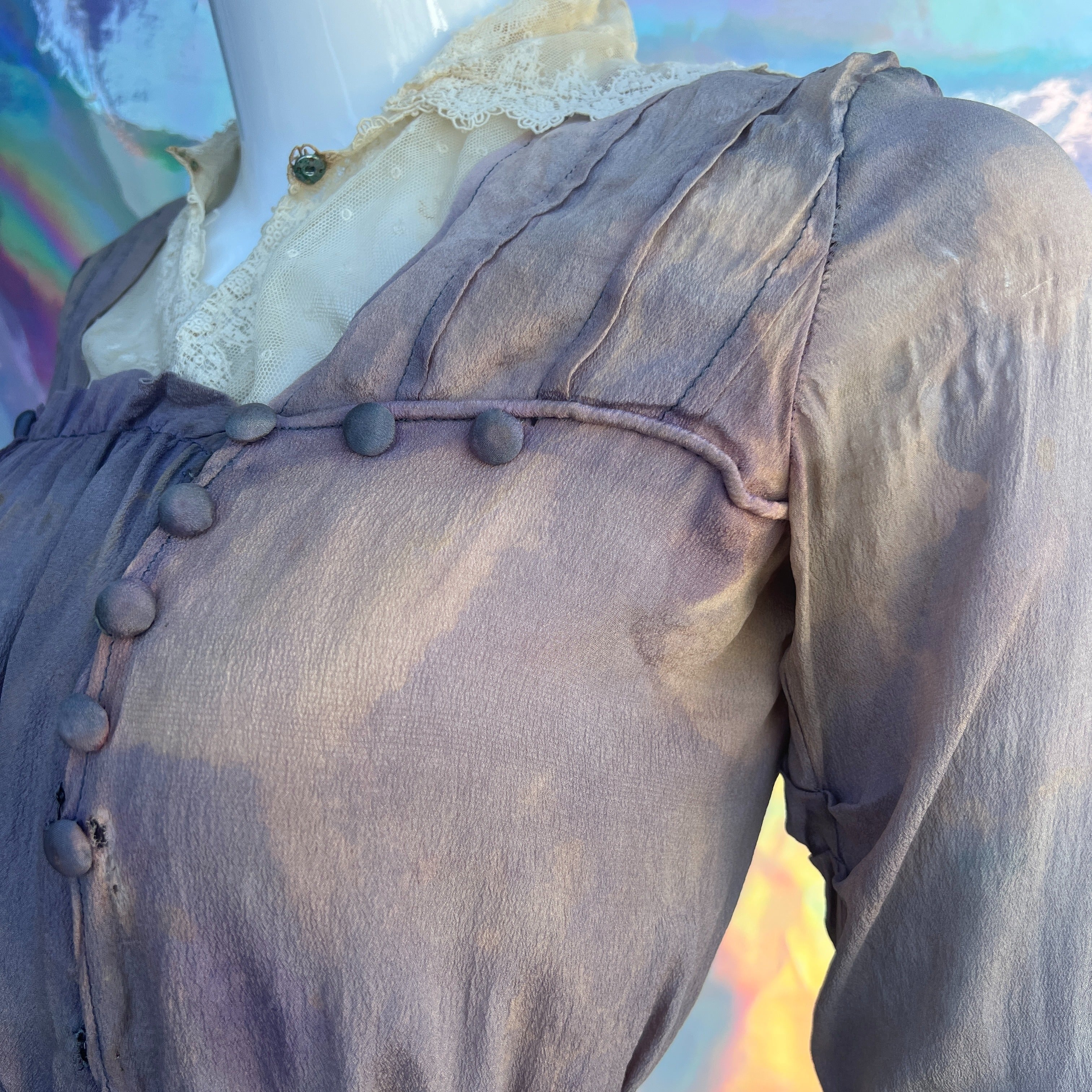 Victorian Lavender Top with Cream Lace Trim by RN Dupont Gowns - Image 14