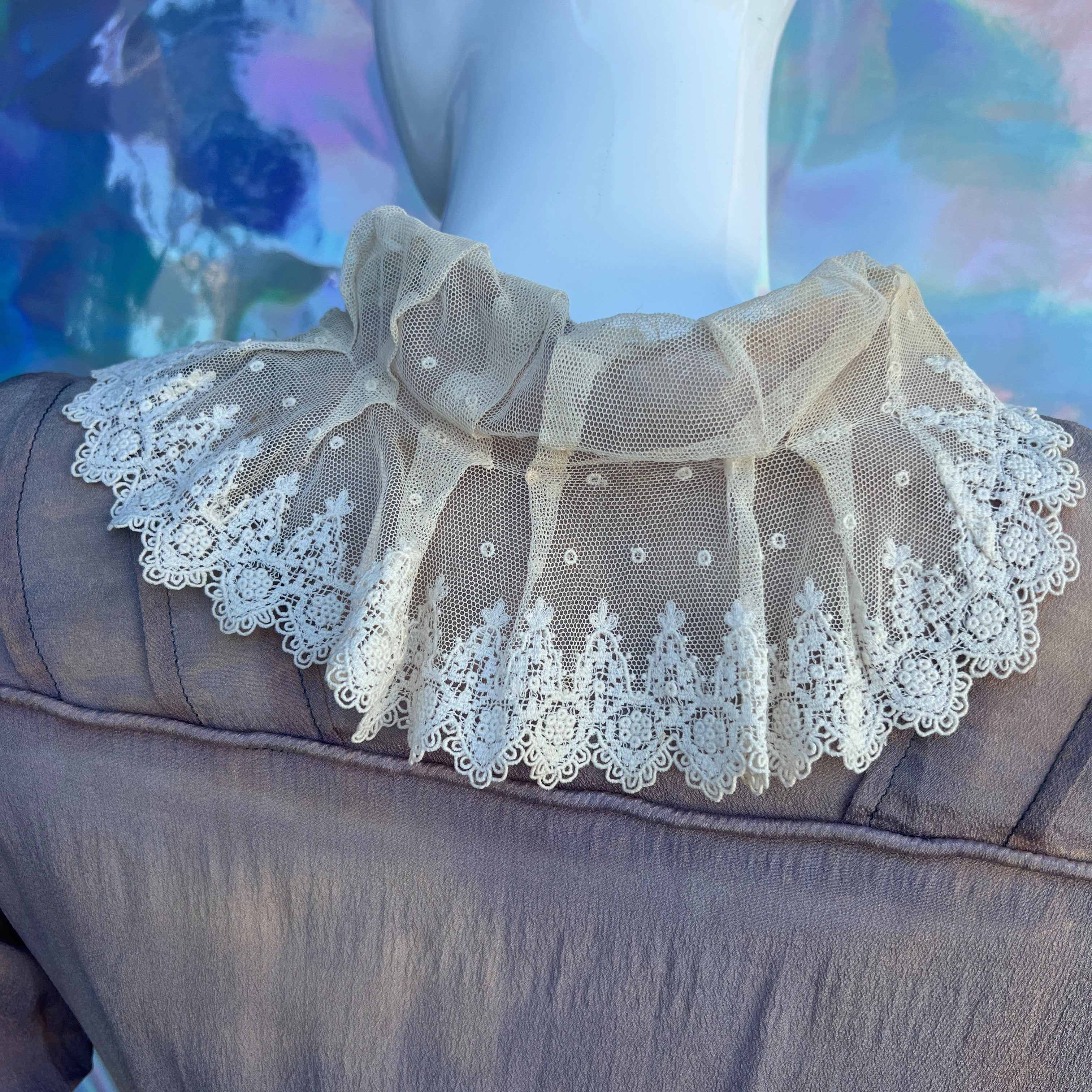 Victorian Lavender Top with Cream Lace Trim by RN Dupont Gowns - Image 17