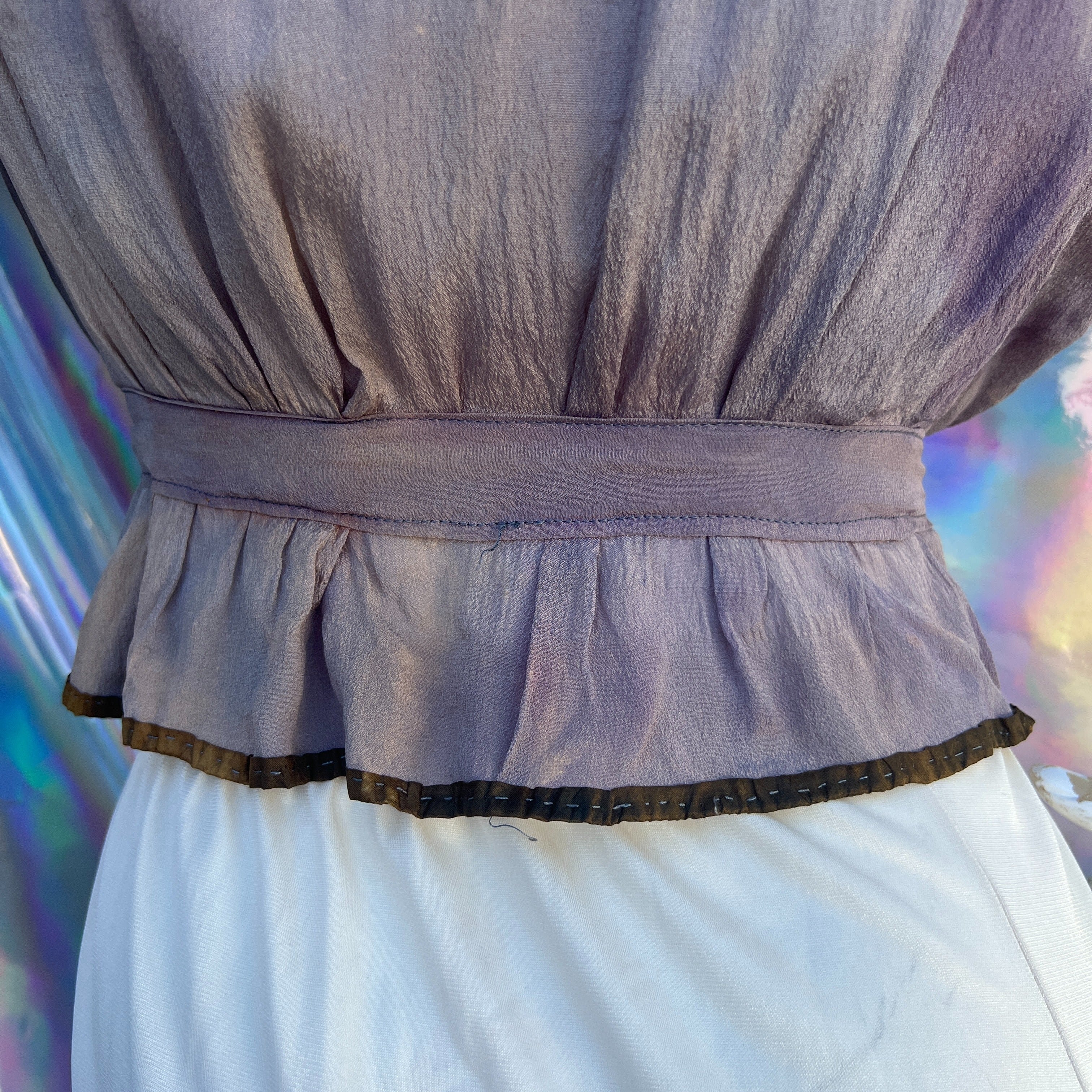 Victorian Lavender Top with Cream Lace Trim by RN Dupont Gowns - Image 19