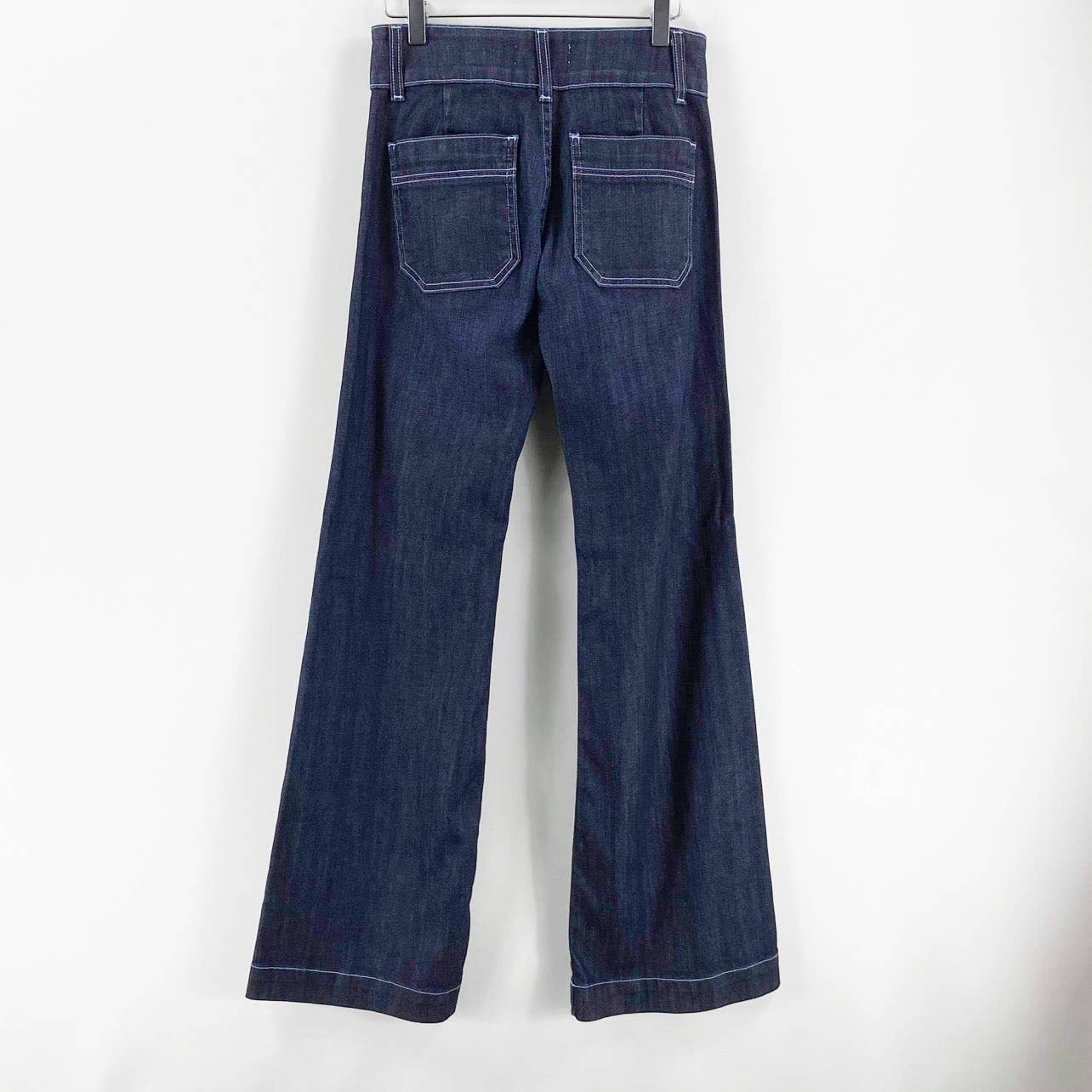 Vintage 00s Blue Dark Straight Wide Leg Jeans by Aristocrat - Image 2