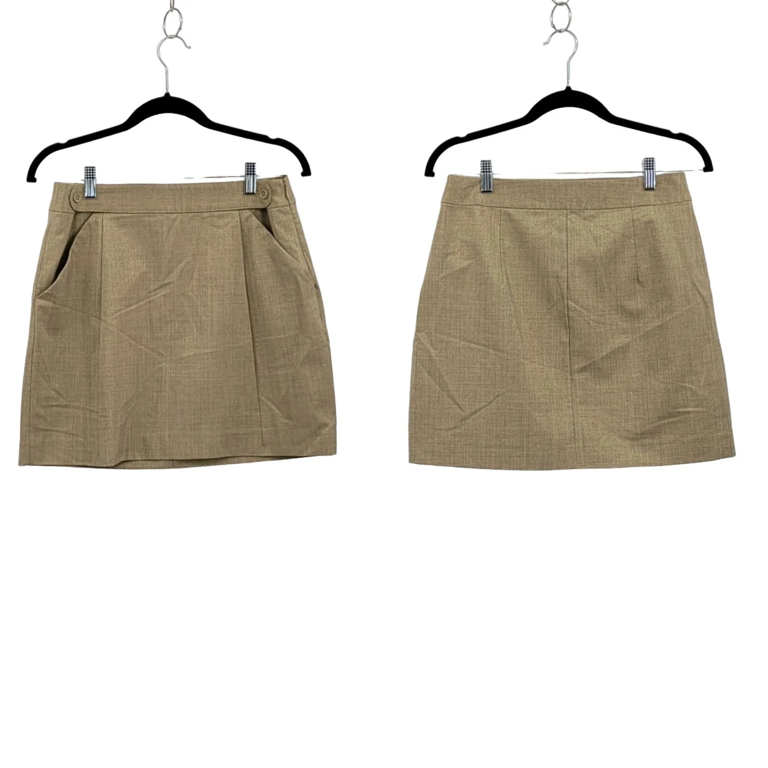 Vintage 00s Body by Victoria Skirt Mini A-Line Pleated Metallic Gold 6 Academia by Victoria's Secret - Image 2