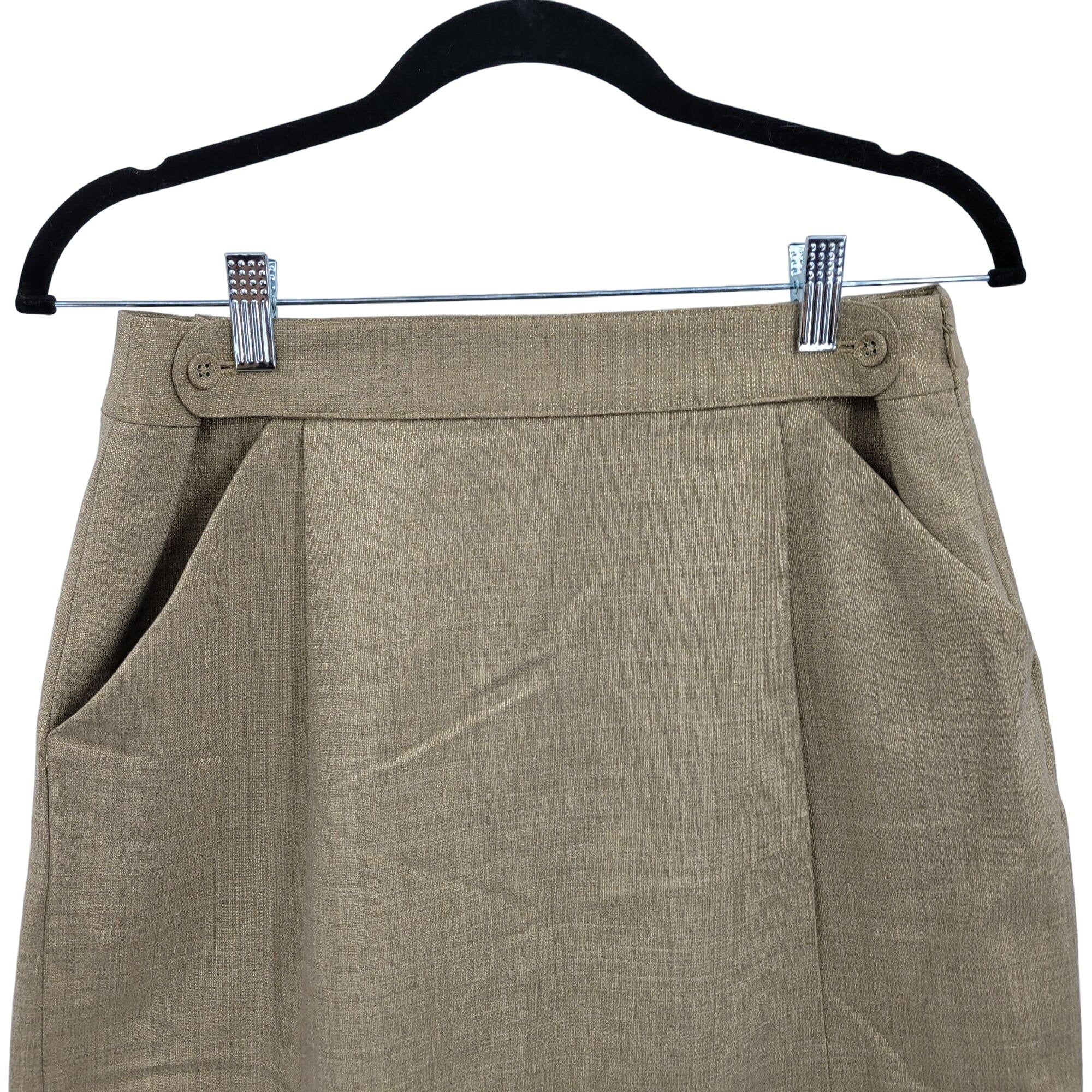 Vintage 00s Body by Victoria Skirt Mini A-Line Pleated Metallic Gold 6 Academia by Victoria's Secret - Image 5