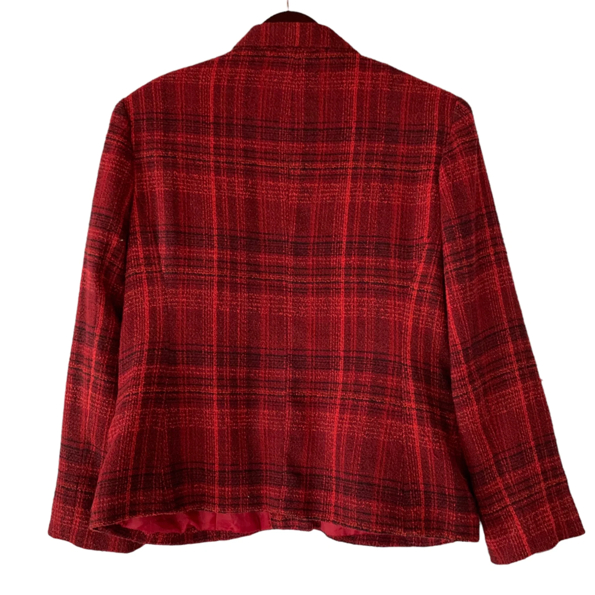 Vintage 00s Boucle Tweed Blazer 6 Petite Plaid Jacket Clueless by Sag Harbor - Image 2