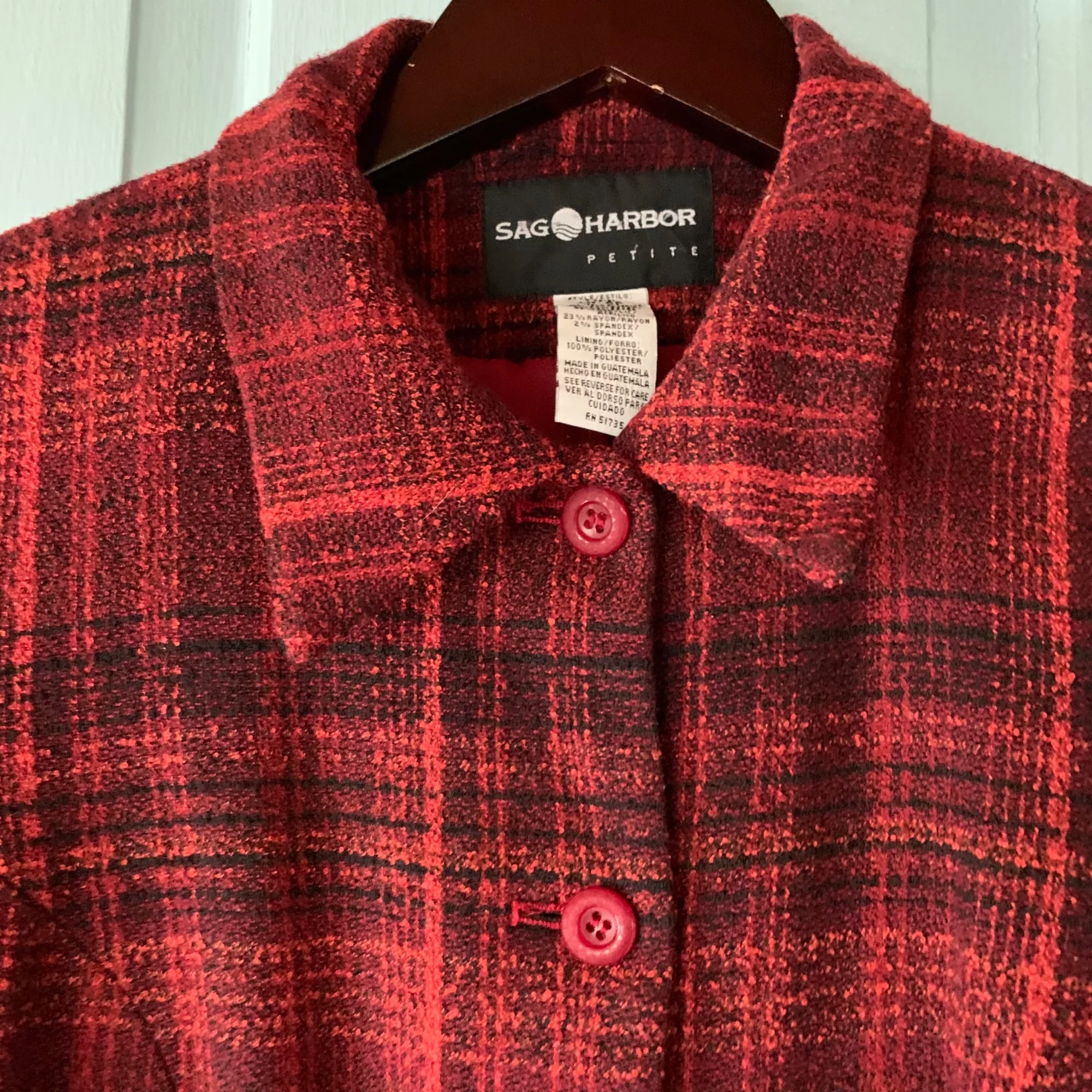 Vintage 00s Boucle Tweed Blazer 6 Petite Plaid Jacket Clueless by Sag Harbor - Image 7