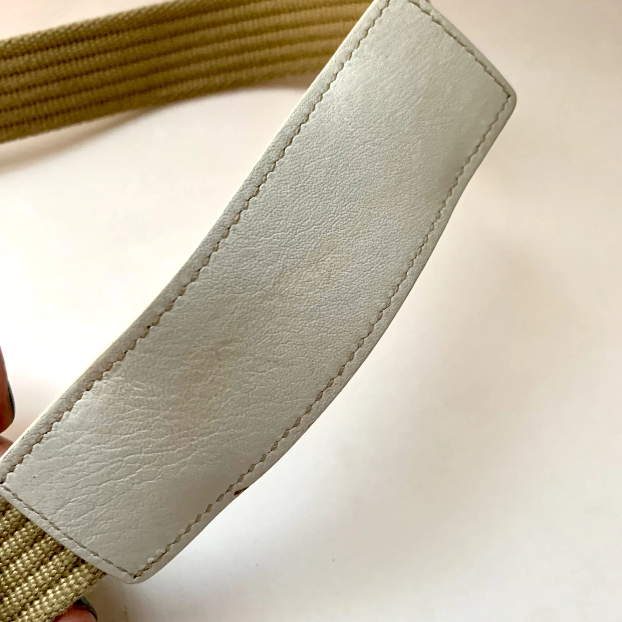 Vintage 00s Crossbody White Leather Canvas Web Strap Snap Flap Logo Lining by Coach - Image 7