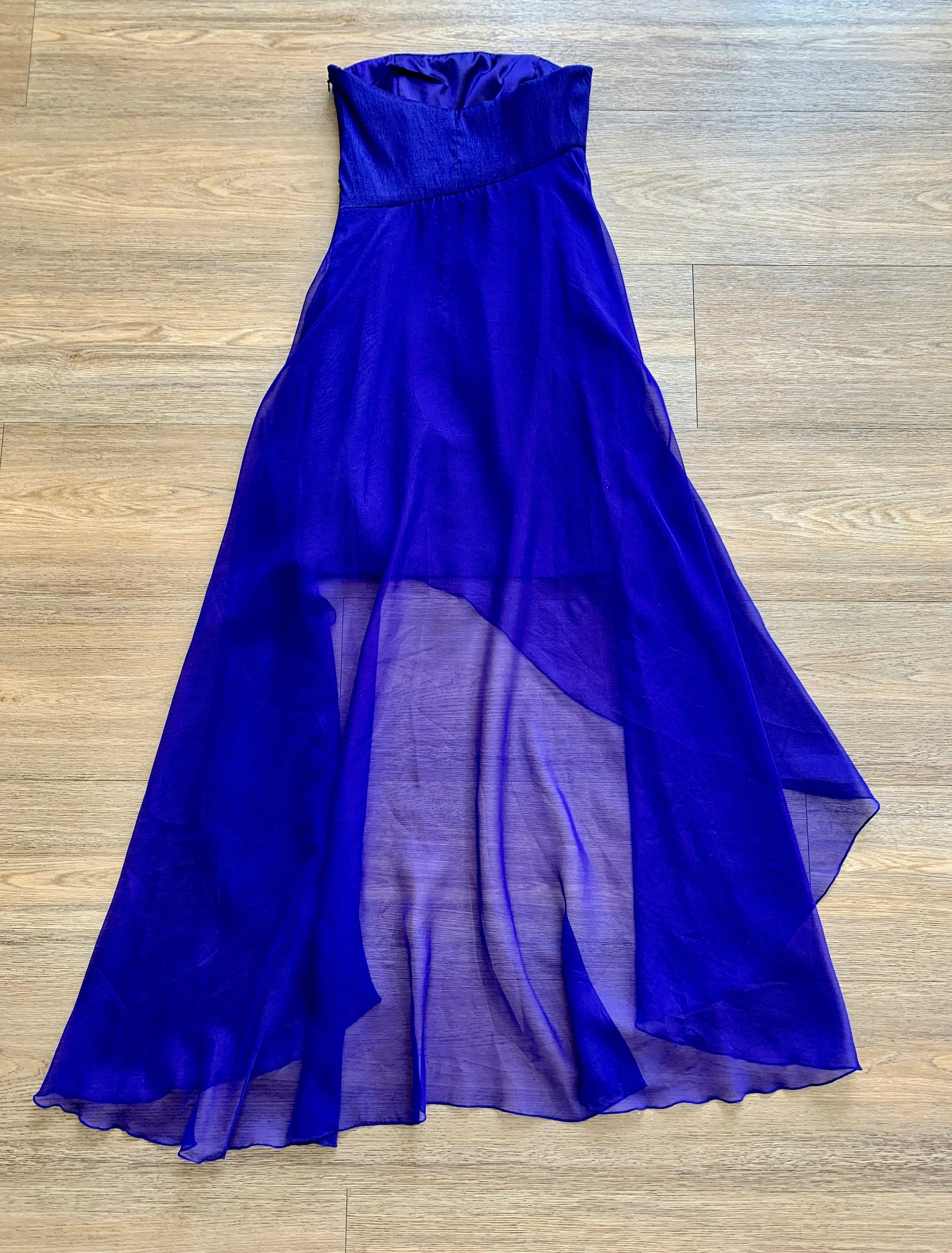 Vintage 00s Etheral Purple Strapless Dress Sz 2 by Jessica McClintock - Image 4