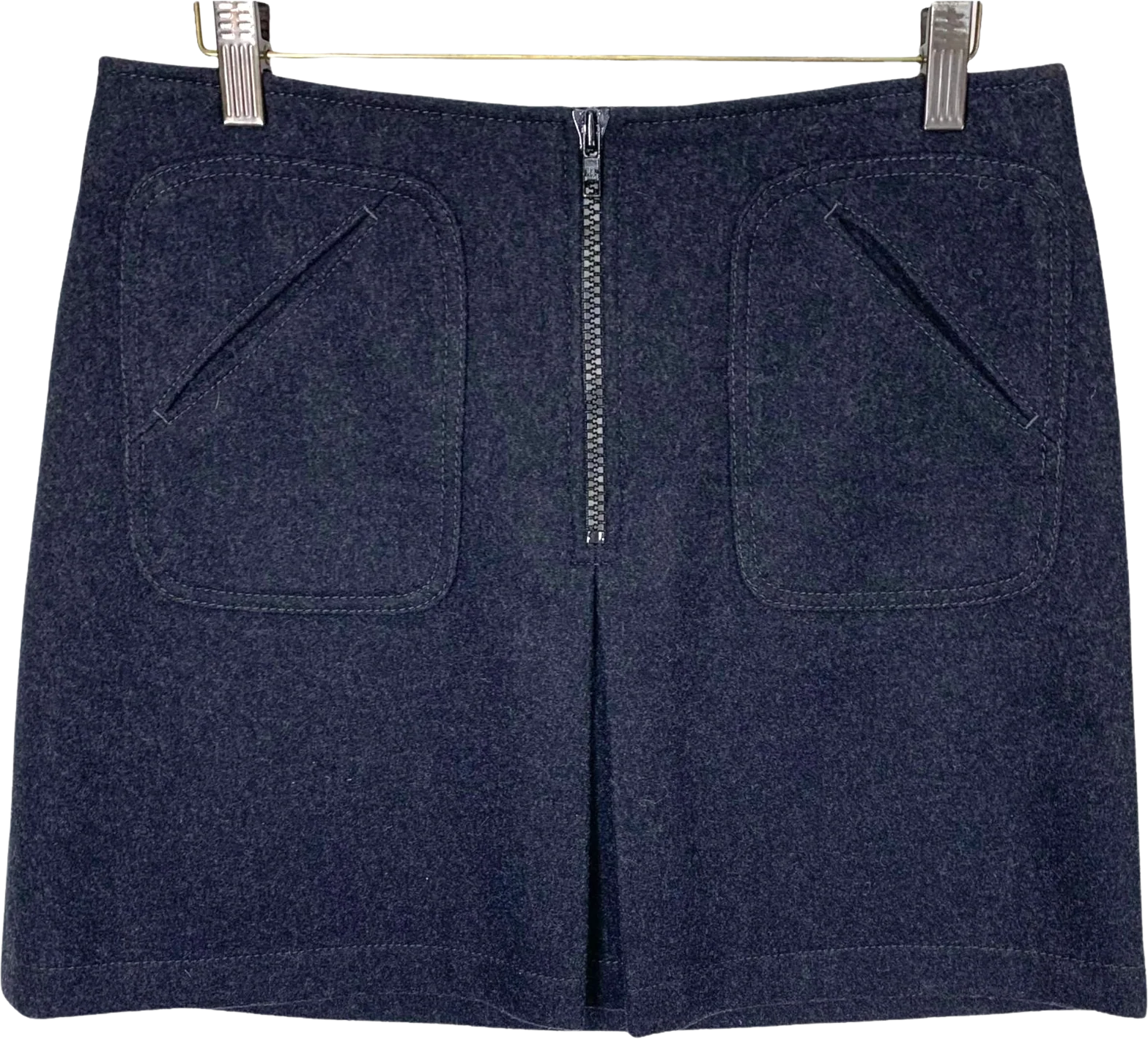 Vintage 00s Gap Dark Gray Wool Blend Low Rise Mini Skirt by Gap
