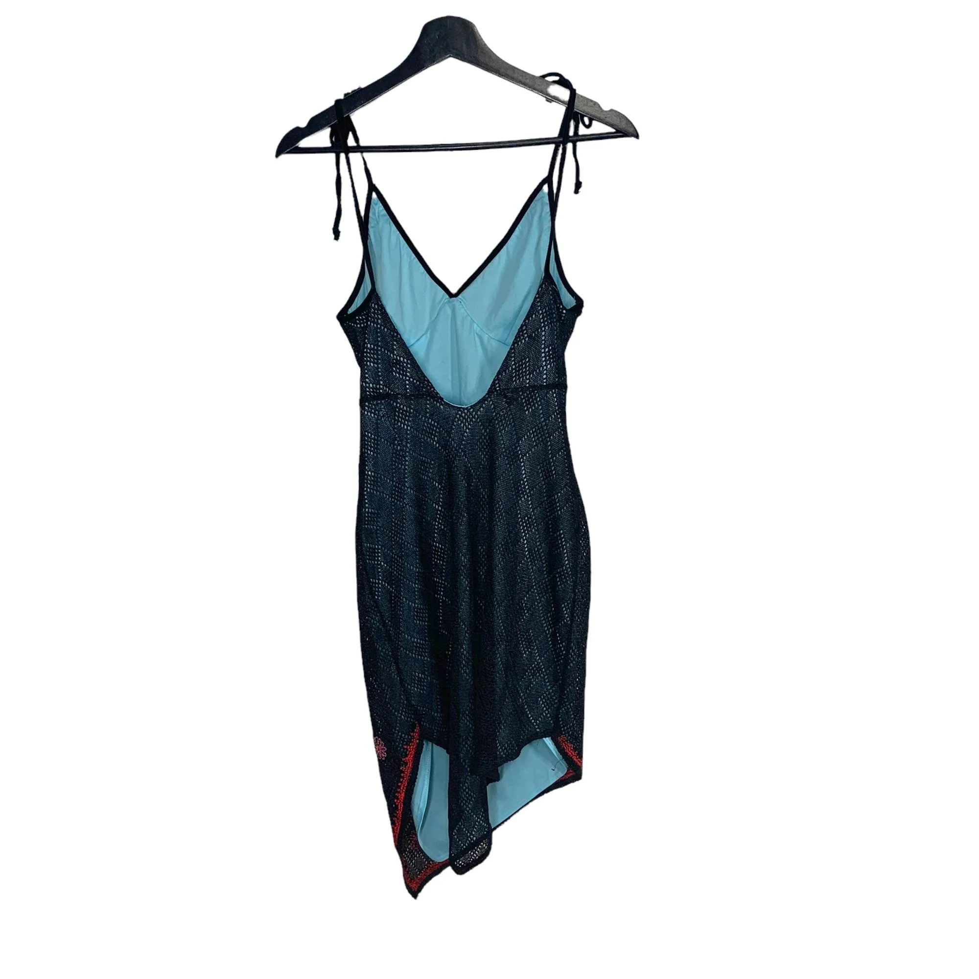 Vintage 00s Guess Collection Black Crochet Mesh Asymmetrical Dress by Guess - Image 2