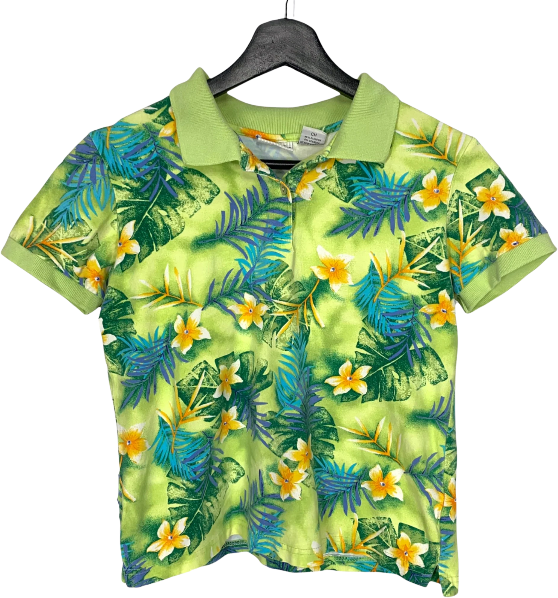 Vintage 00s Hawaiian Polo Top Small by White Stag