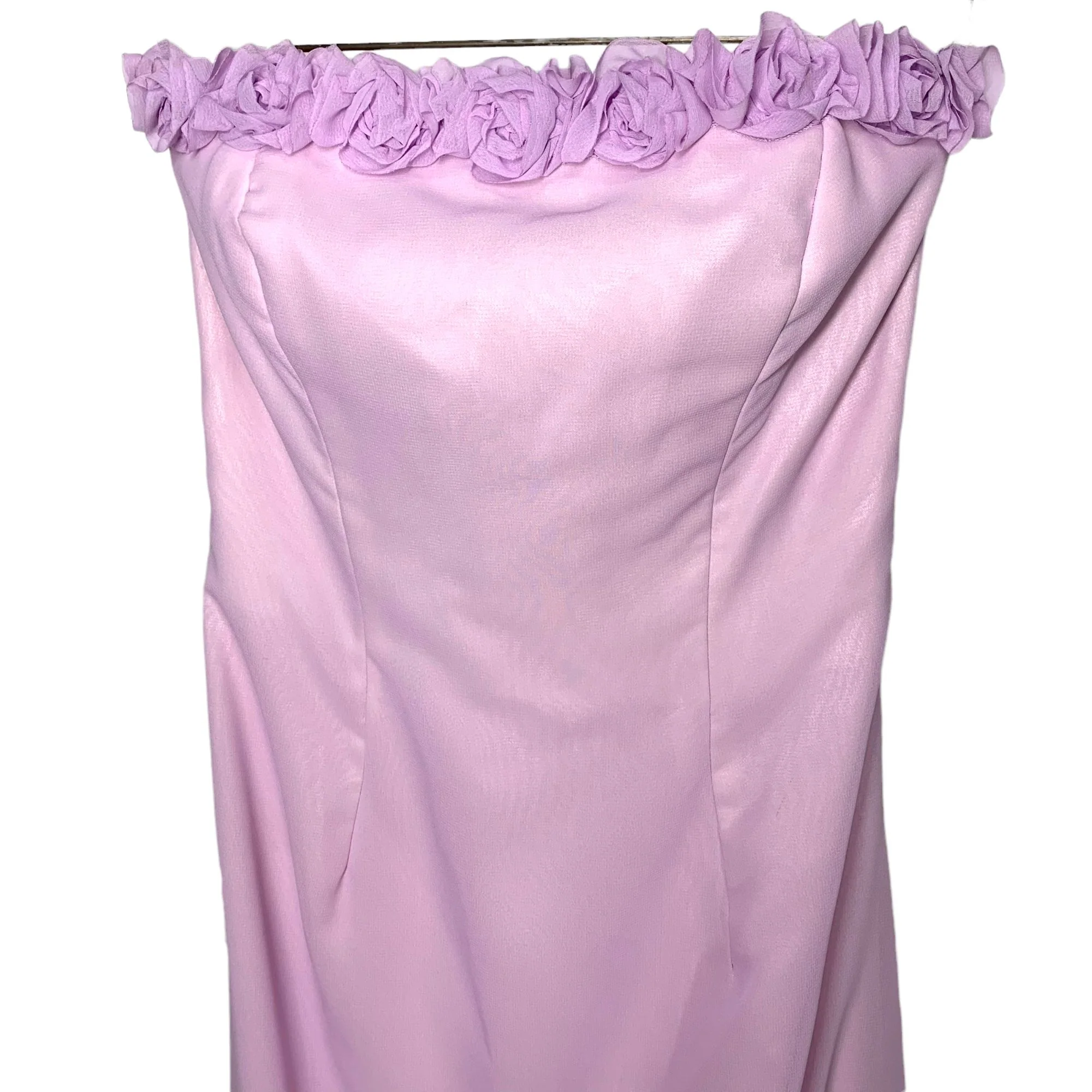 Vintage 00s Light Purple Rosettes Chiffon Formal Full Length Dress Small by jim hjelm - Image 2