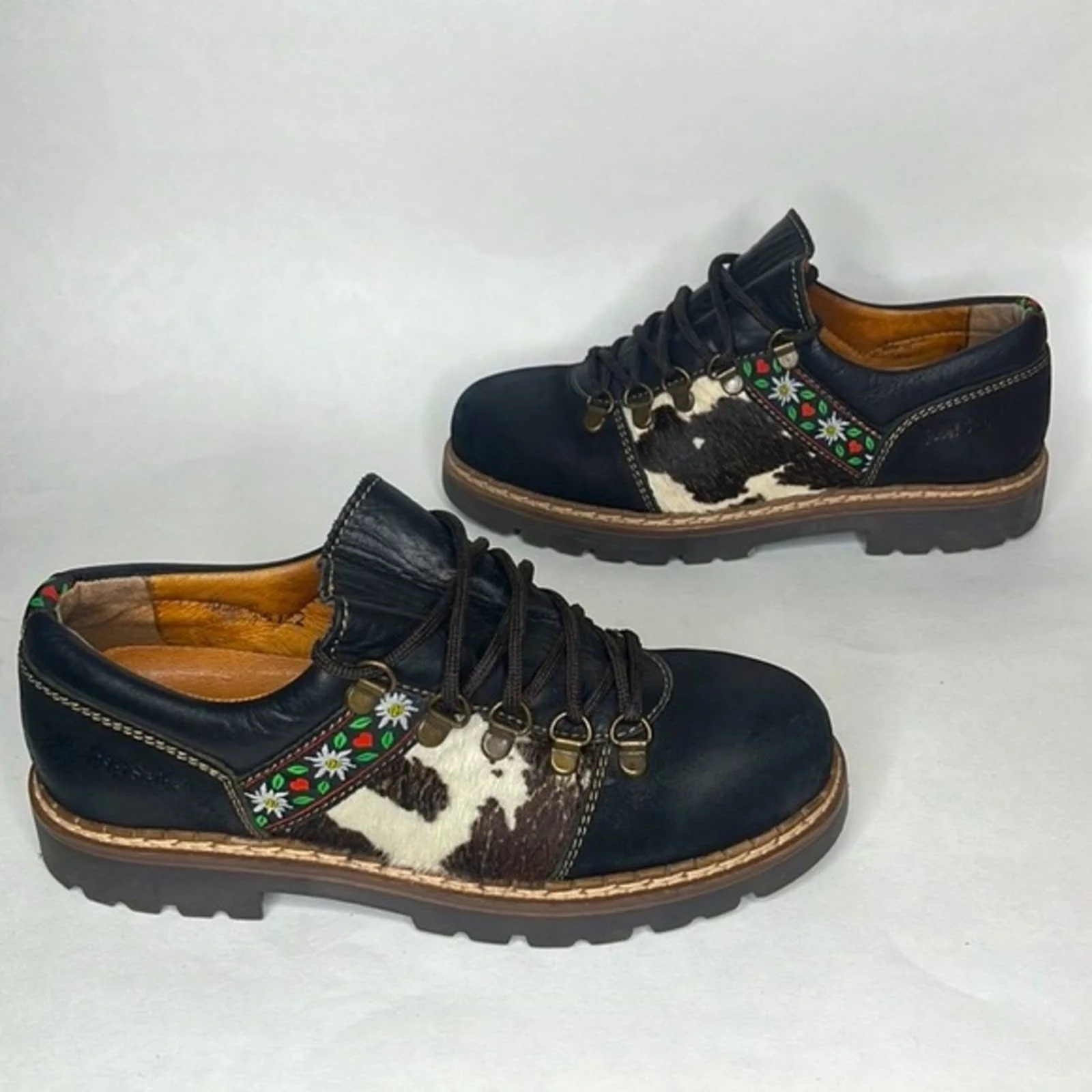 Vintage 00s Oxfords Cow Calf Hair by Josef Seibel - Image 2
