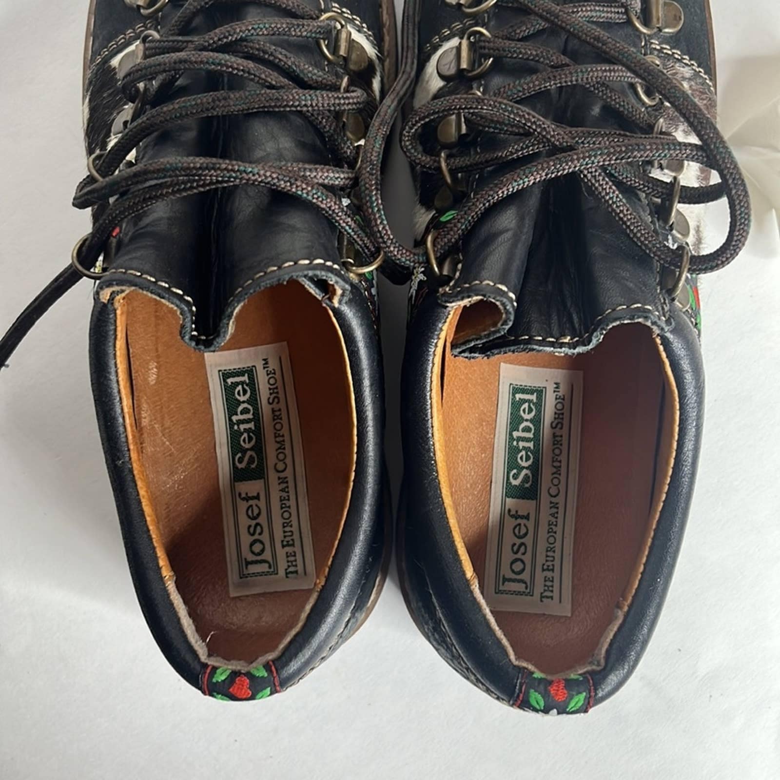 Vintage 00s Oxfords Cow Calf Hair by Josef Seibel - Image 7