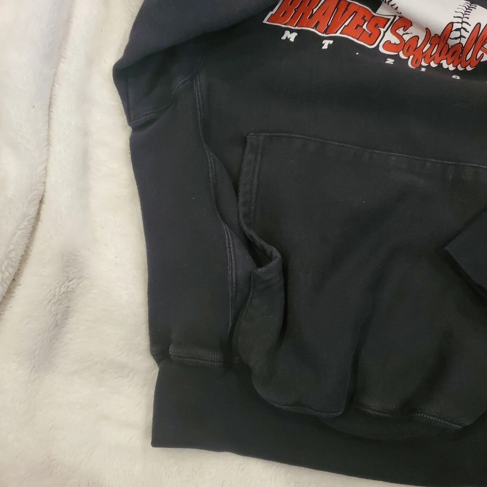 Vintage 00s Reverse Weave Black Hoodie Hooded Sweatshirt Sz Small by Champion - Image 6