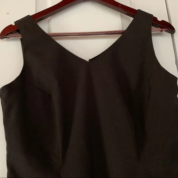 Vintage 00s Sheath Dress Black Ruffle Hem Sleeveless by Liz Claiborne - Image 2