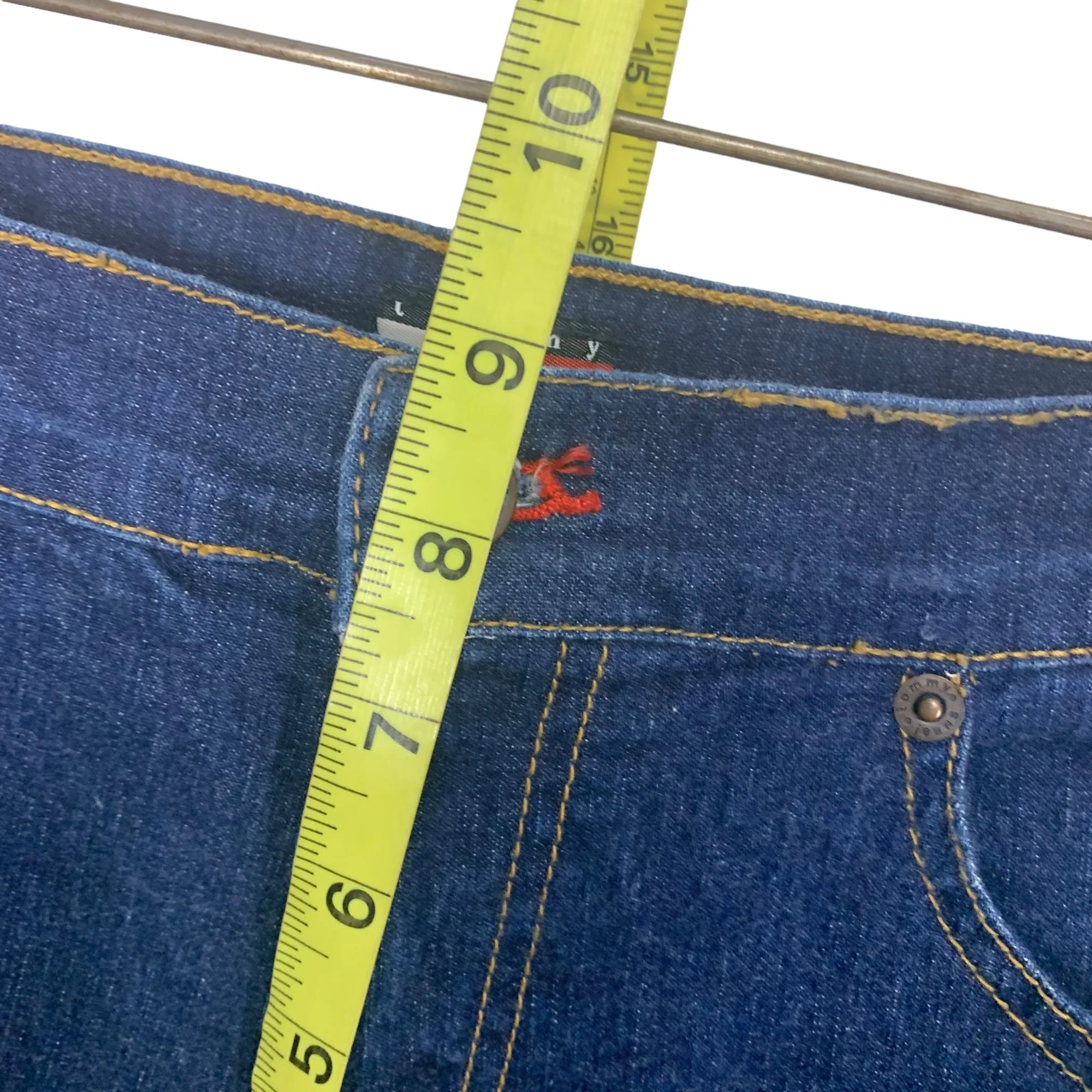 Vintage 00s Side Stripe Blue Cropped Jeans Size 5 by Tommy Hilfiger - Image 10