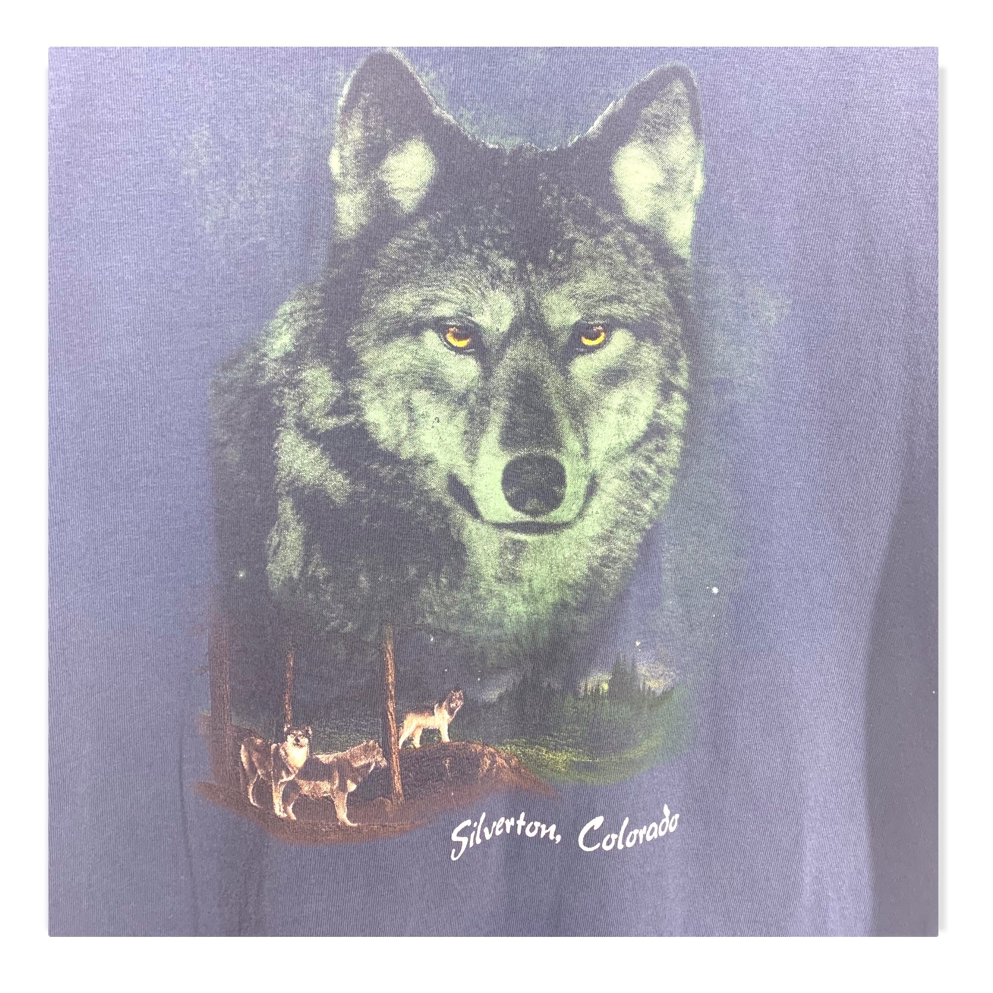 Vintage 00s Wolf Graphic Tee Large by Gildan - Image 2