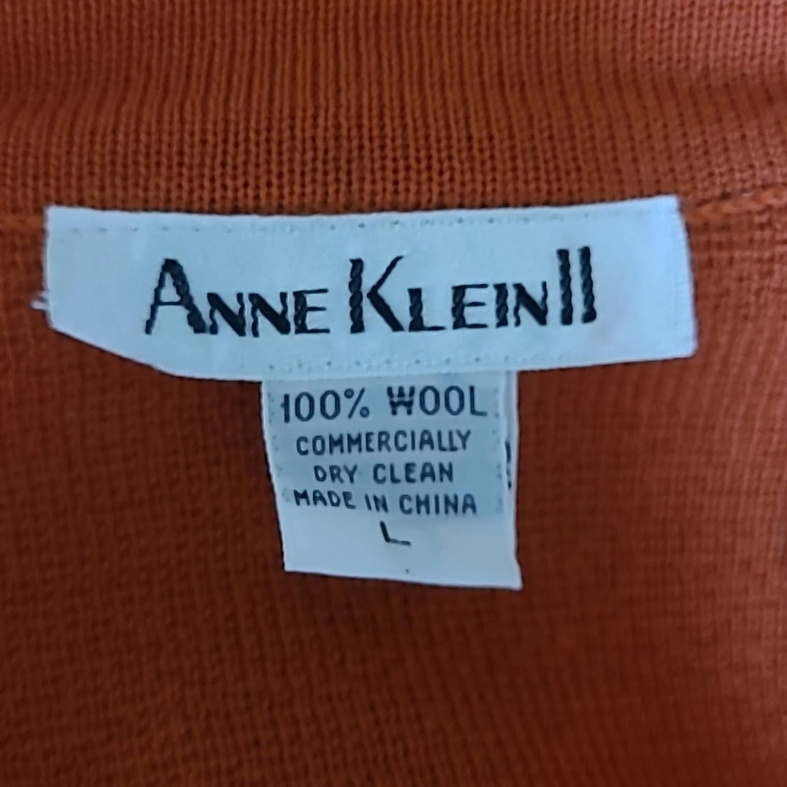 Vintage 100% Wool Orange Button-Down Duster Sweater with Pockets - Sz. L by Anne Klein - Image 9