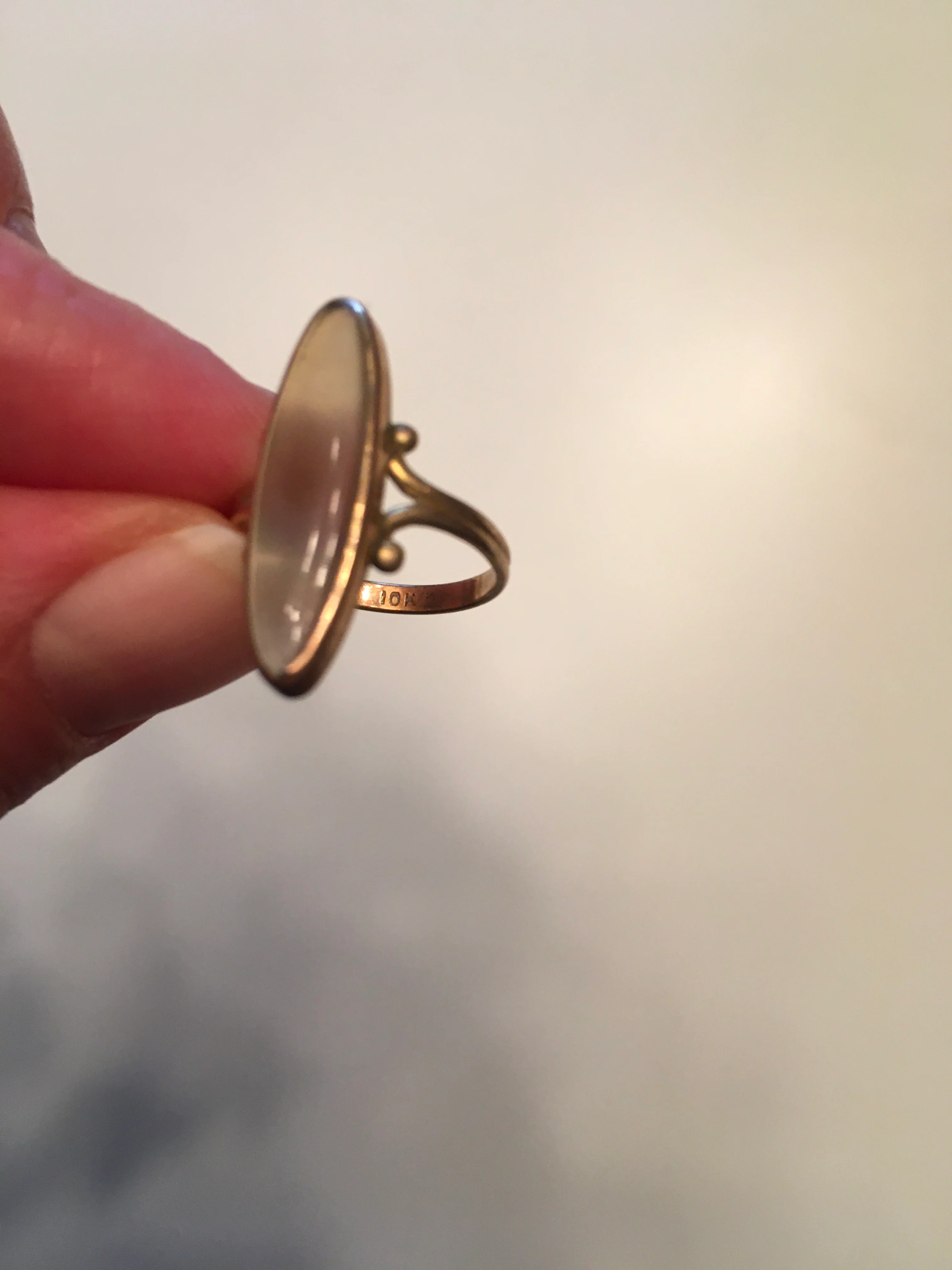 Vintage 10k Gold Agate Ring - Image 3