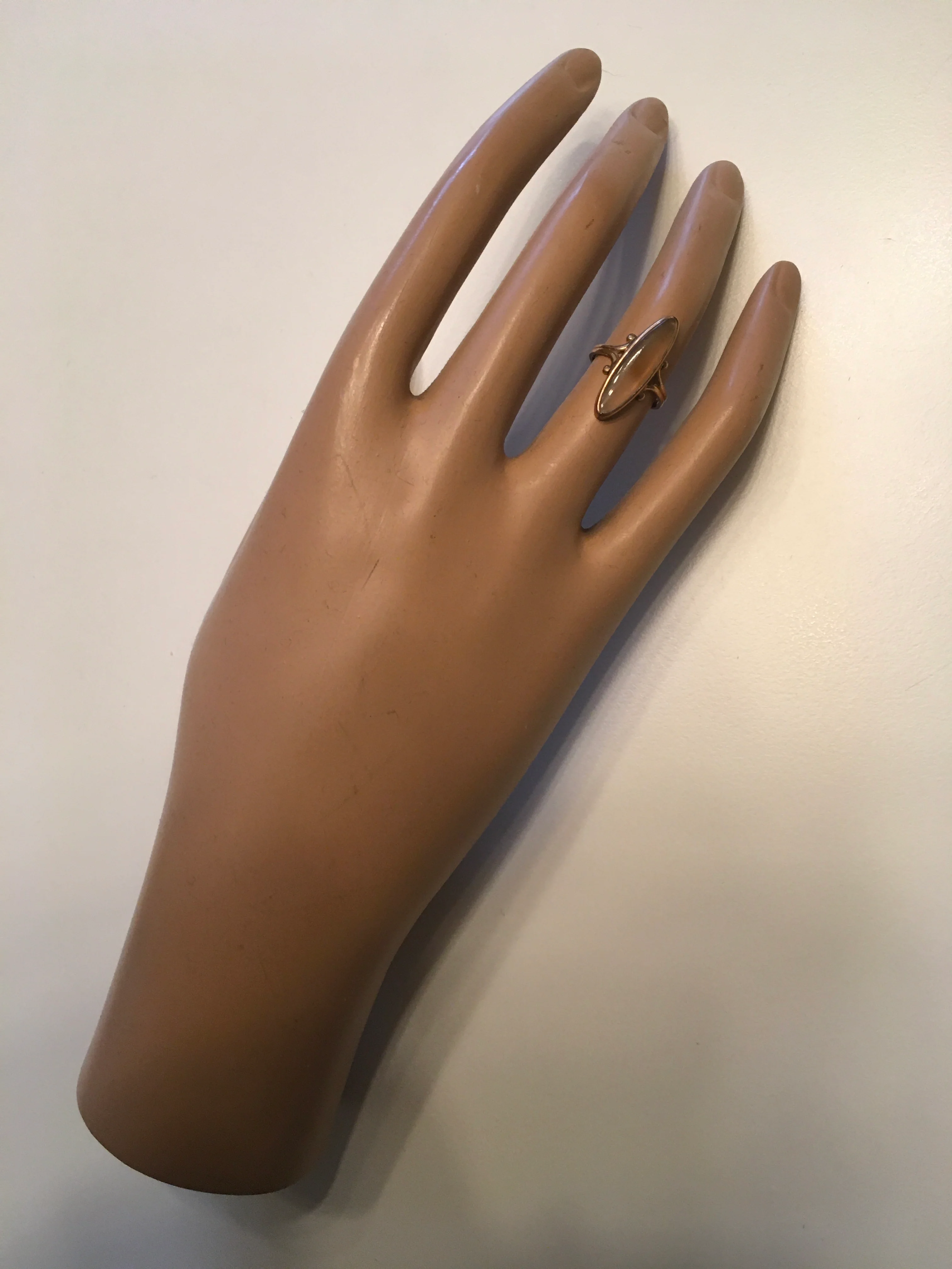 Vintage 10k Gold Agate Ring - Image 5