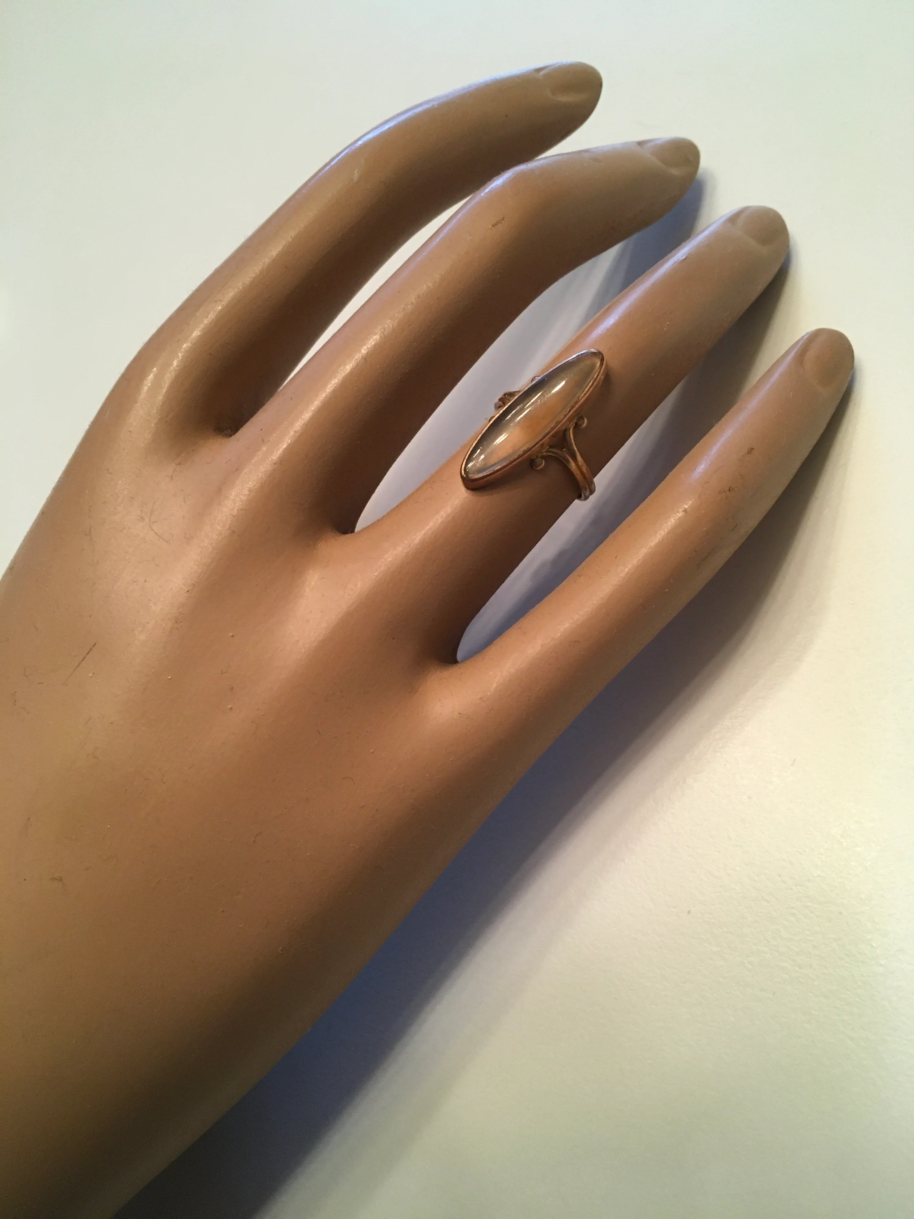 Vintage 10k Gold Agate Ring - Image 6