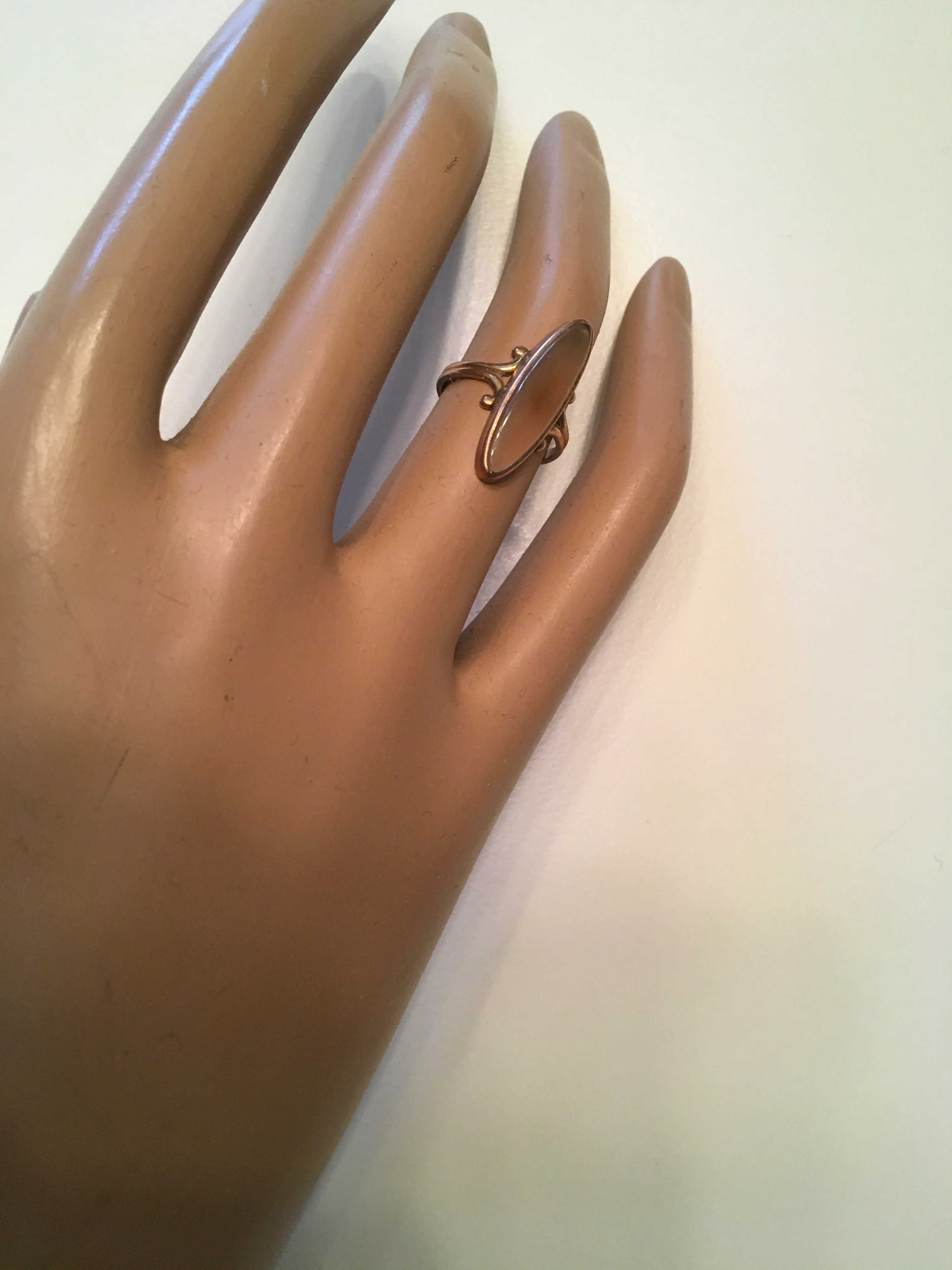 Vintage 10k Gold Agate Ring - Image 7