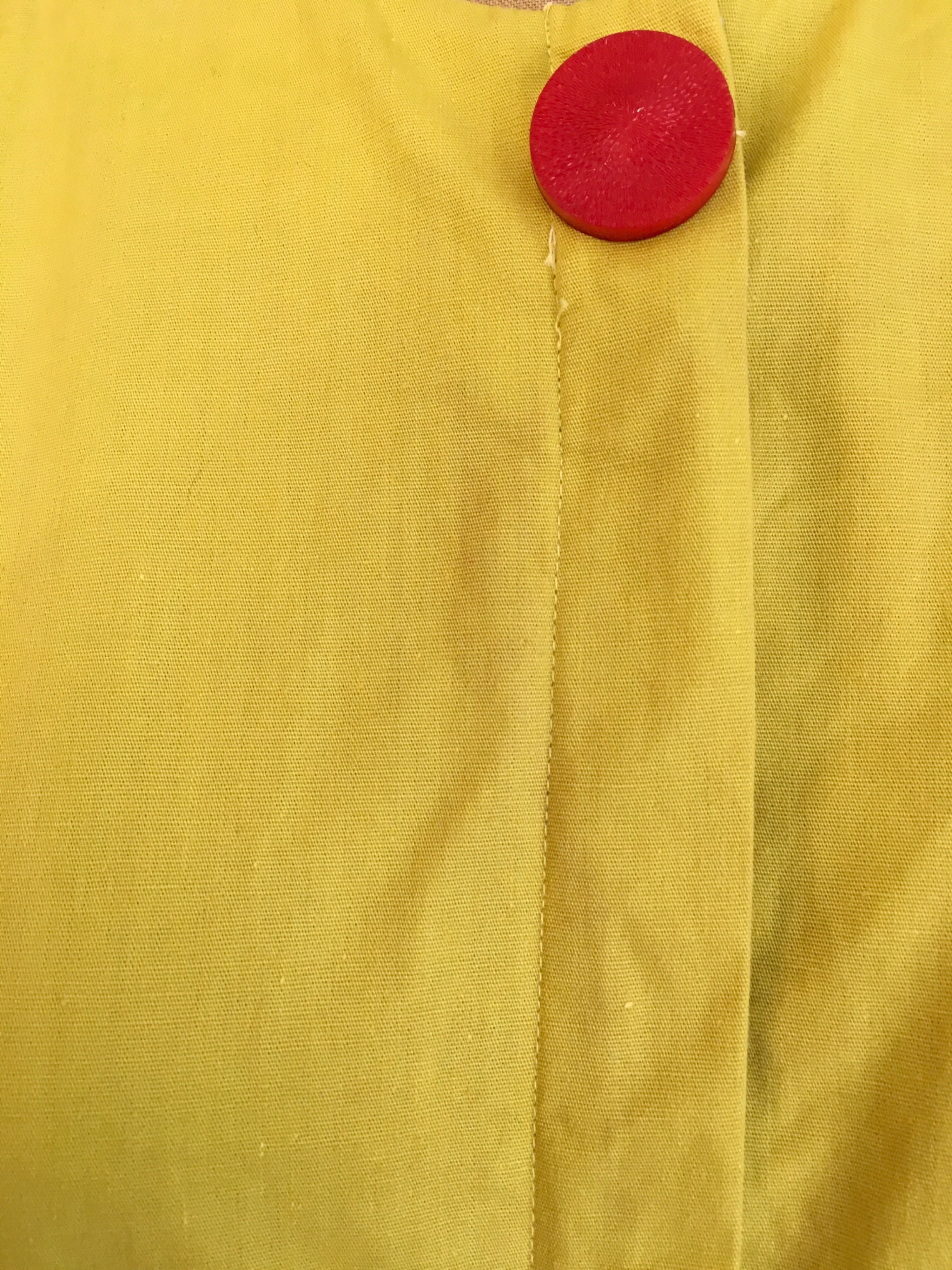 50’s Chartreuse Embroidered Pocket Dress by Kay Whitney Step N Go - Image 8