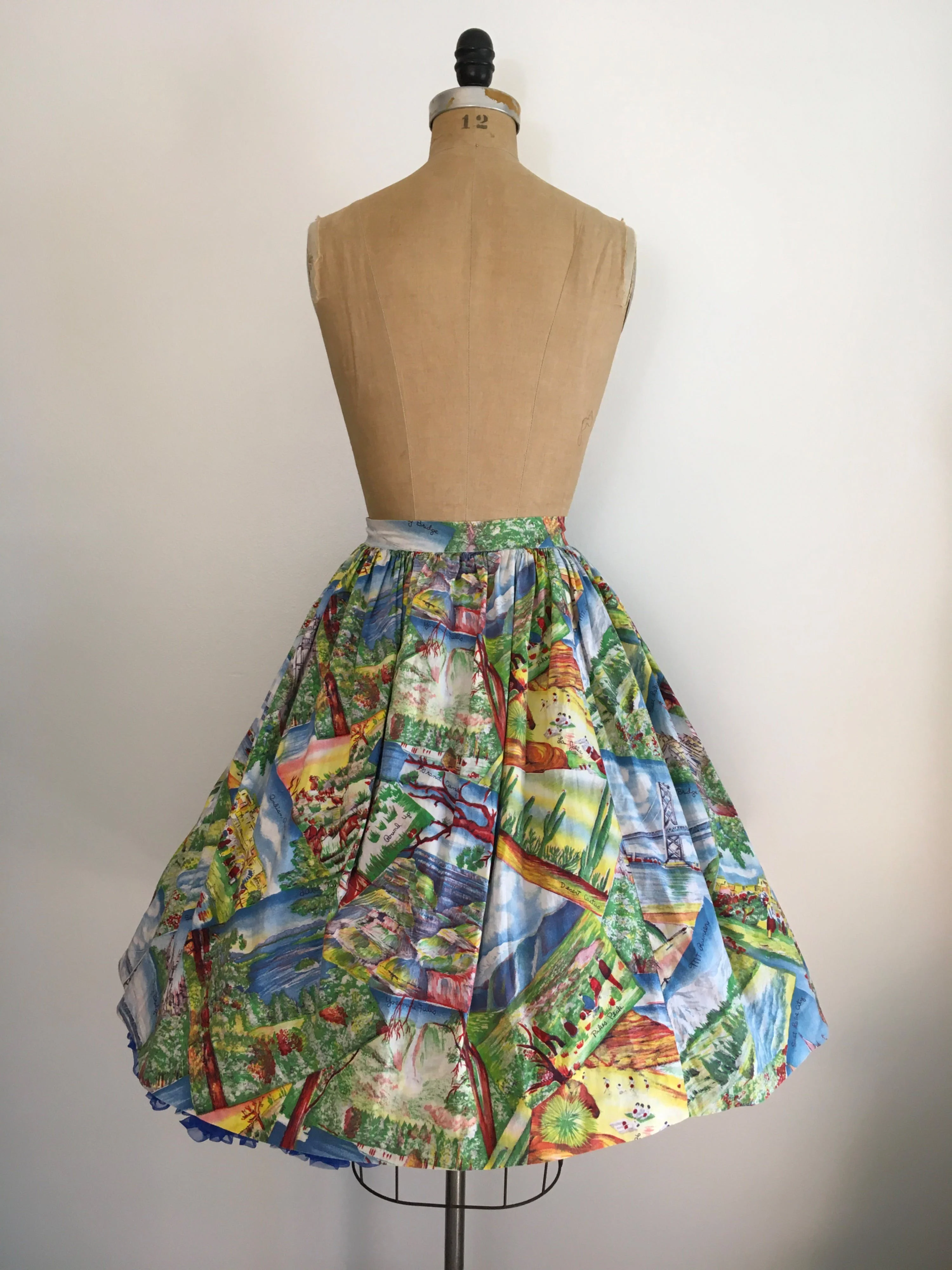 50’s Travel Novelty Print Tourist Skirt Out West Grand Canyon by Vintage - Image 2