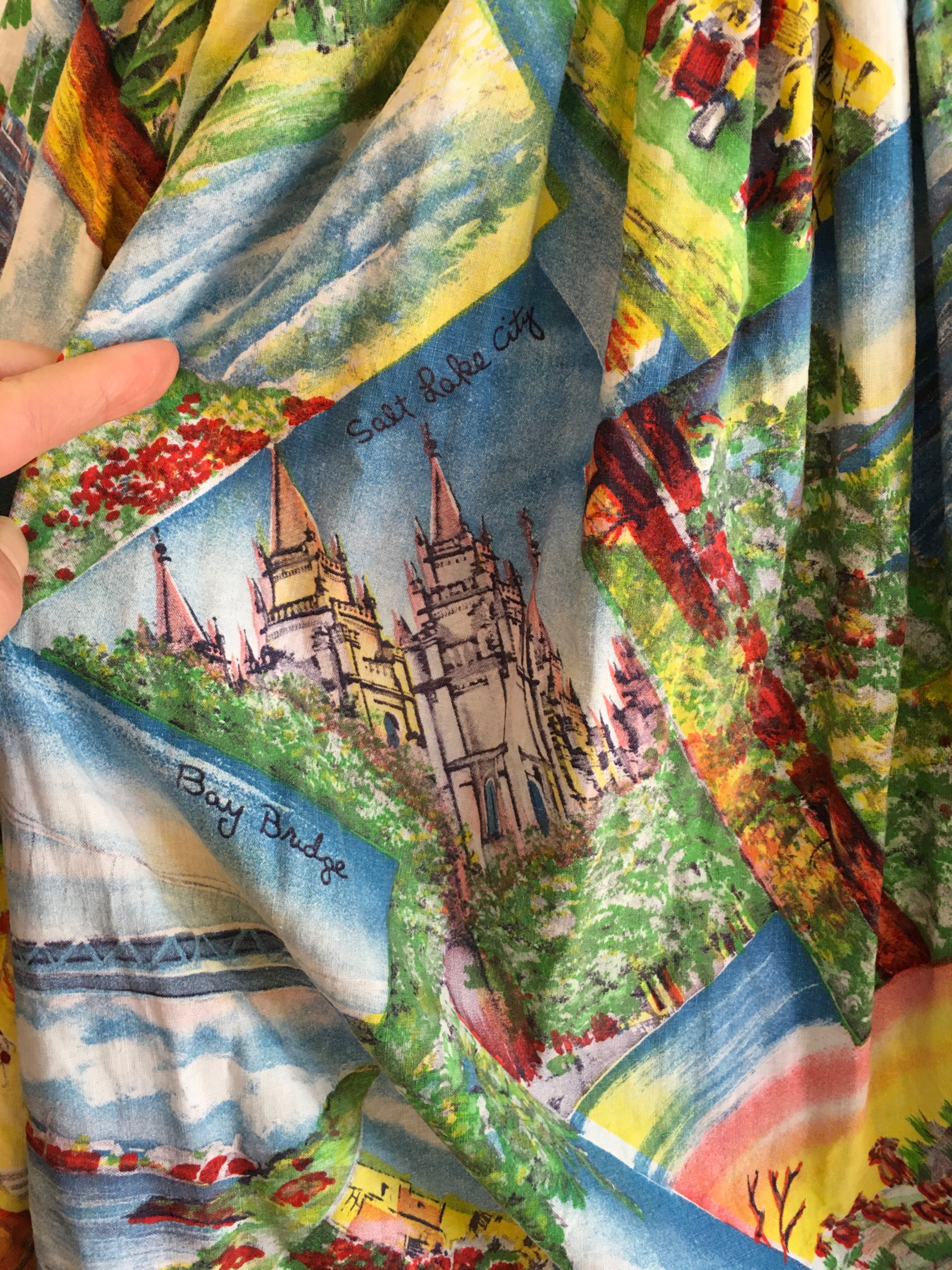 50’s Travel Novelty Print Tourist Skirt Out West Grand Canyon by Vintage - Image 5
