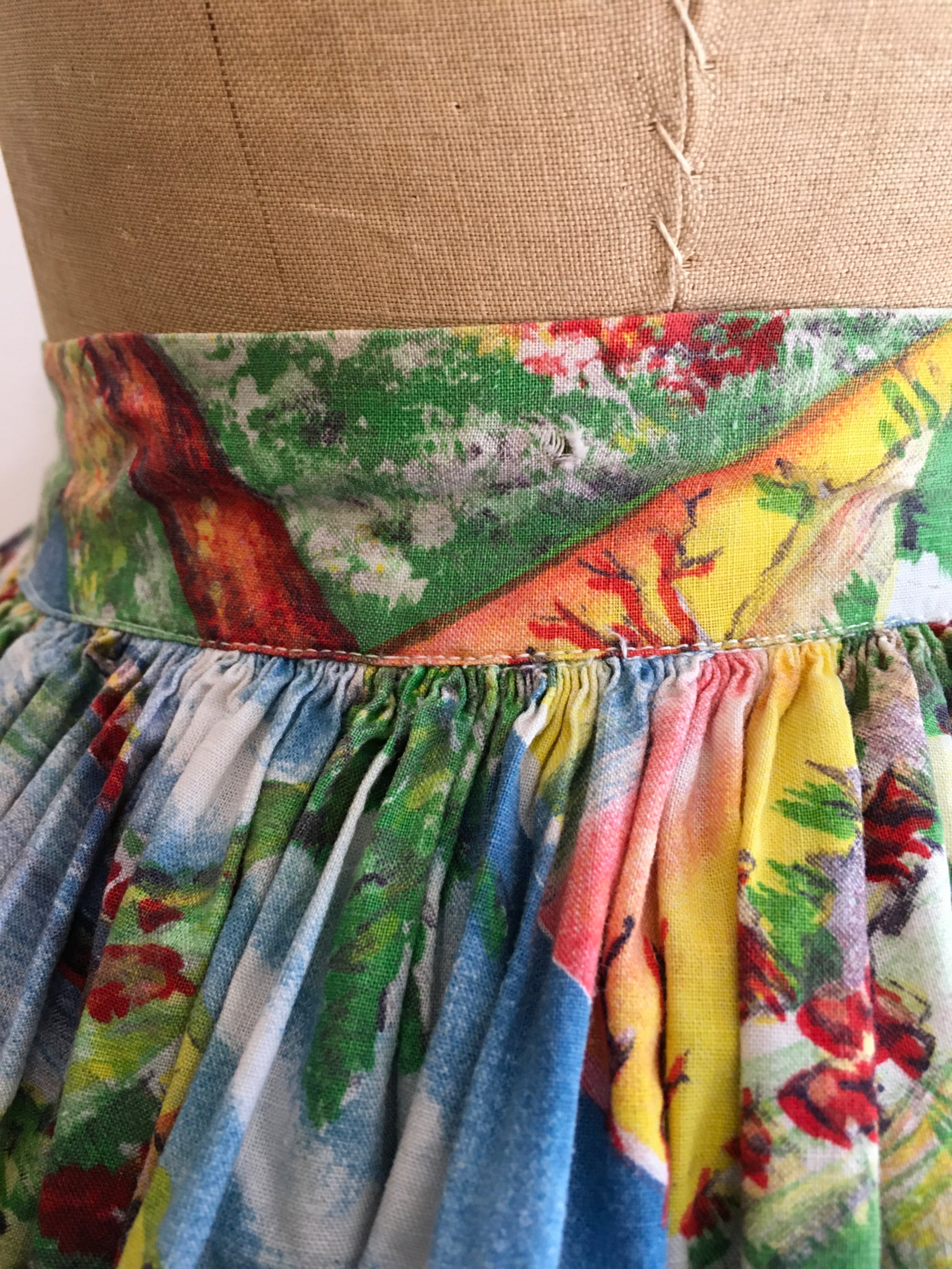 50’s Travel Novelty Print Tourist Skirt Out West Grand Canyon by Vintage - Image 7