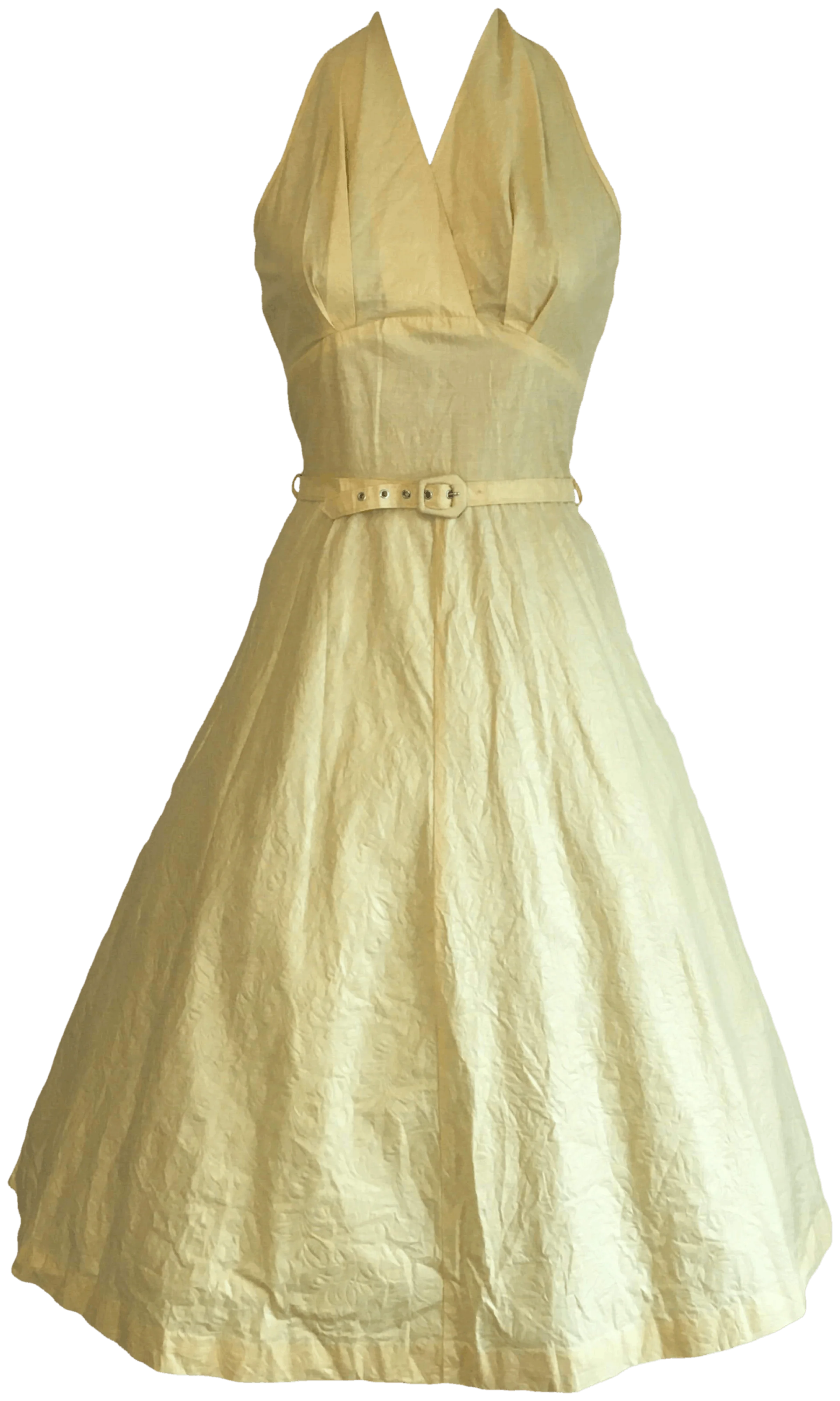 50’s Yellow Halter Neck Cotton Sundress