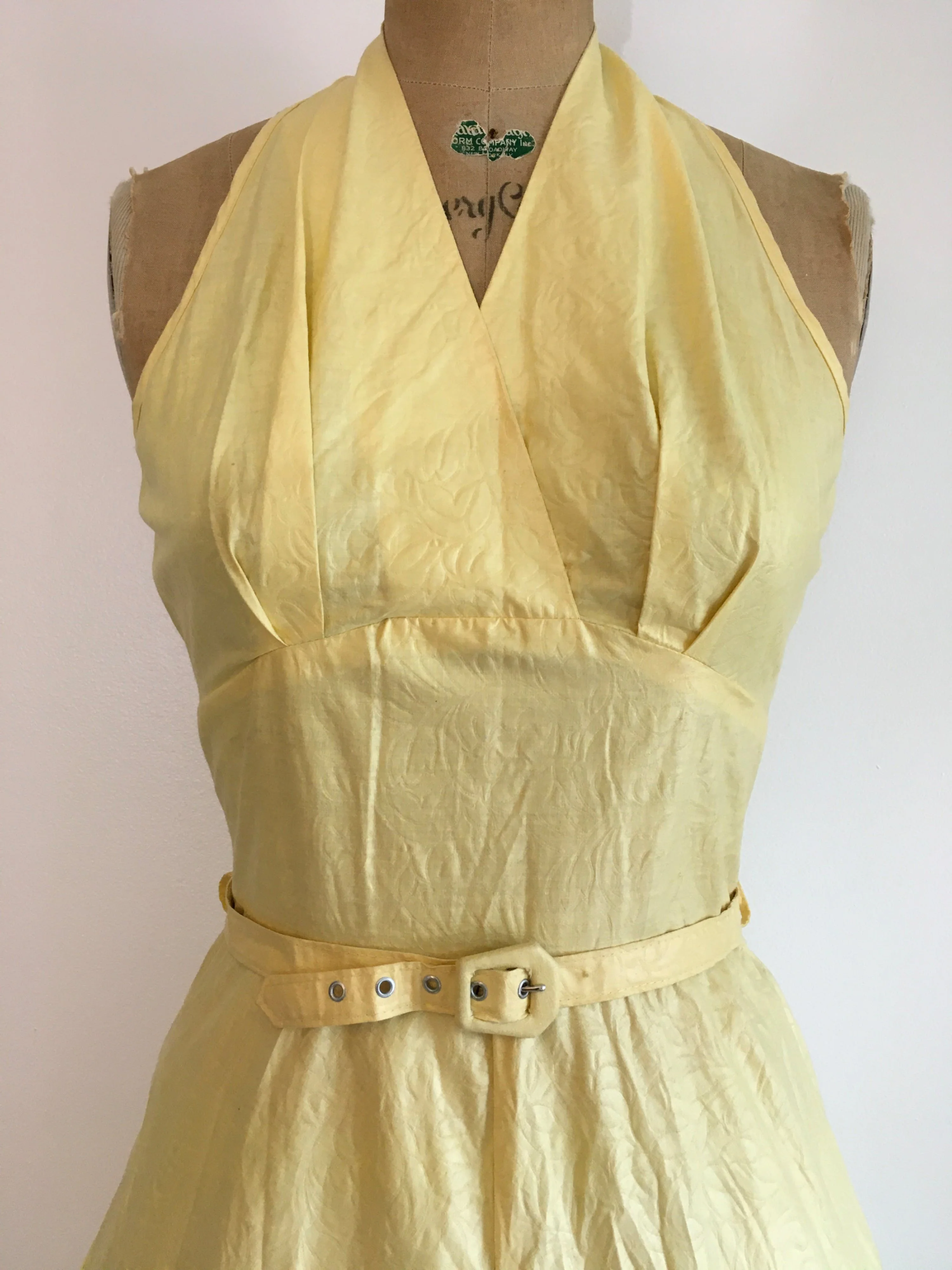 50’s Yellow Halter Neck Cotton Sundress - Image 4