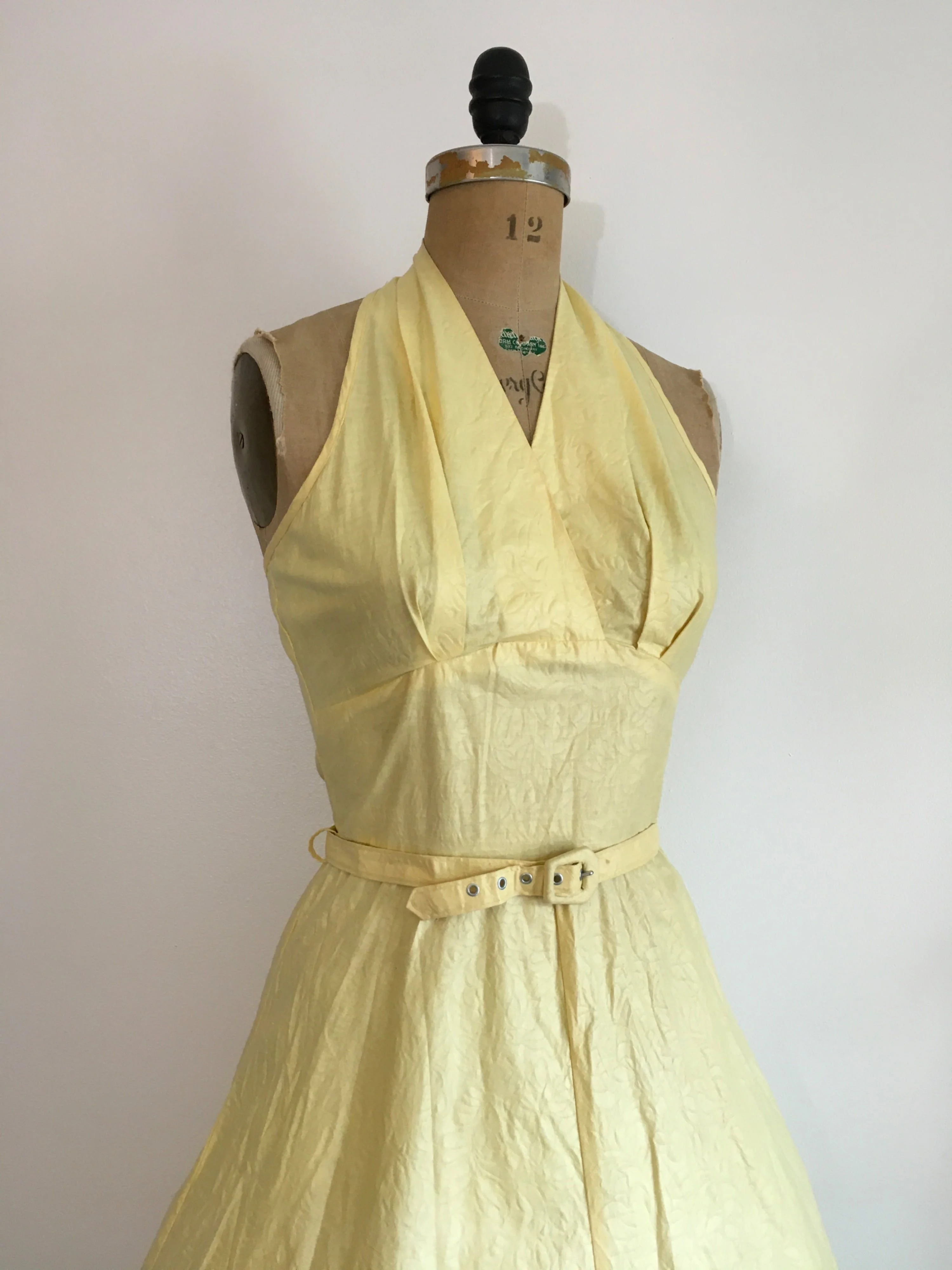 50’s Yellow Halter Neck Cotton Sundress - Image 5