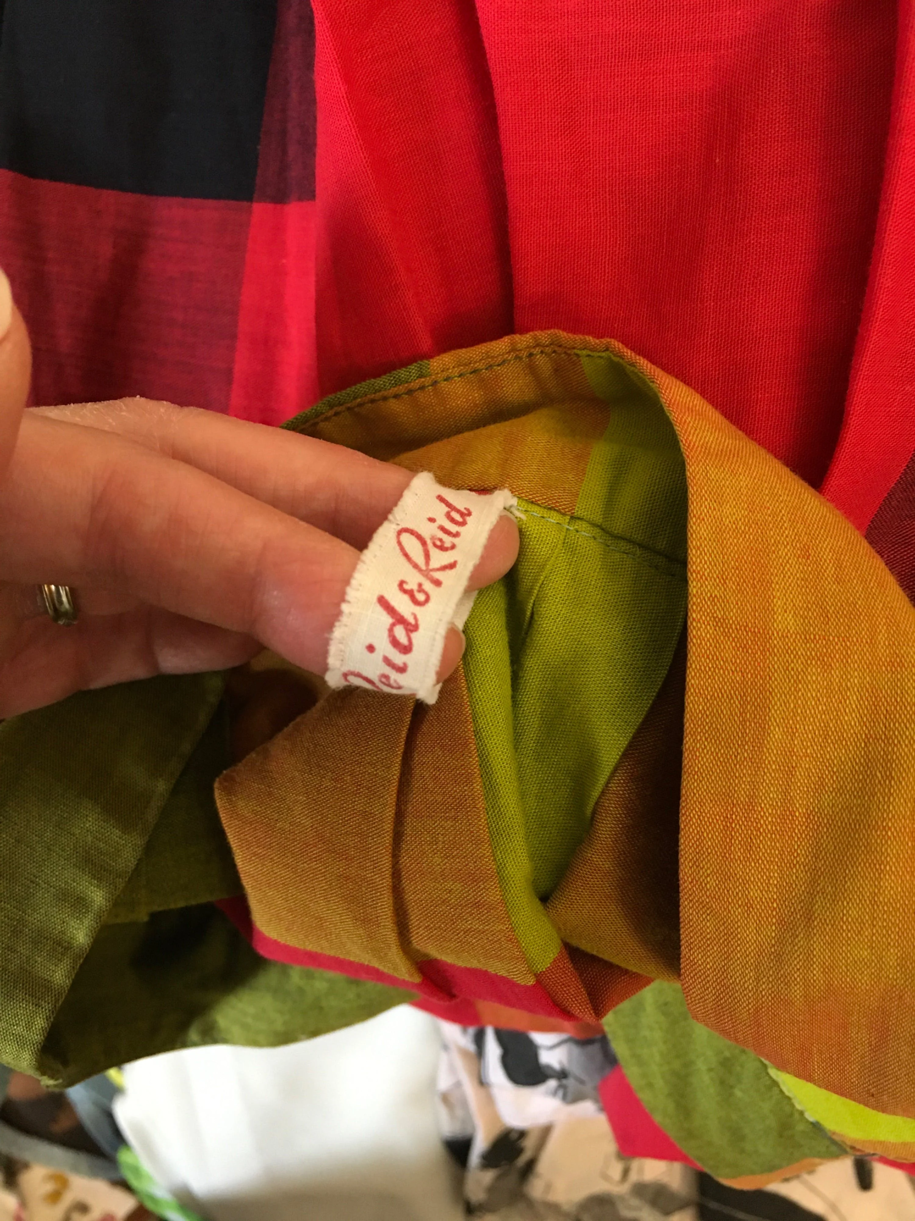 50's Multicolor Large Plaid Pleated Skirt by Reid and Reid - Image 6