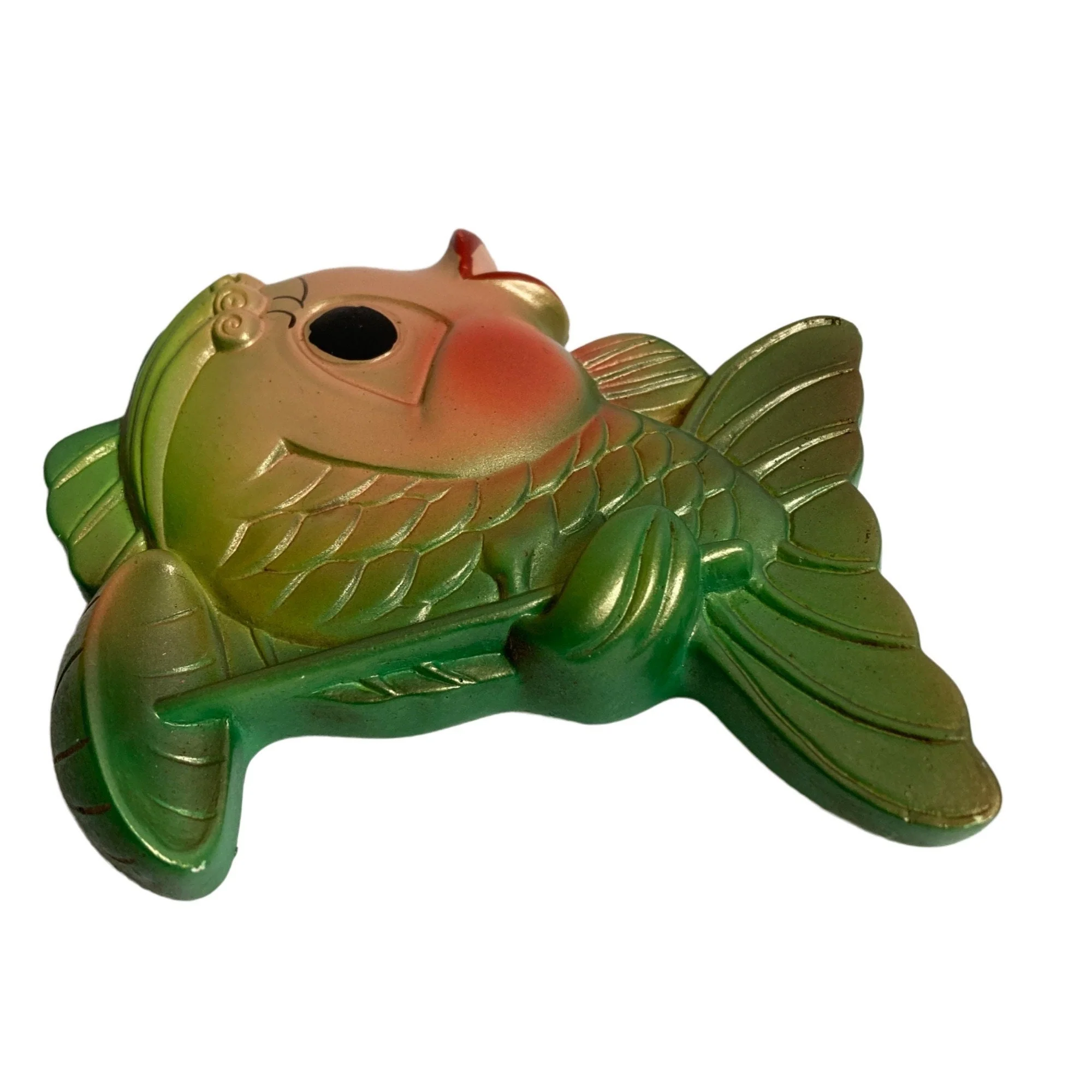 Vintage 1969 Chalkware Green Mr and Mrs Fish Pair Wall Plaque Anthropomorphic by  Miller Studio - Image 5