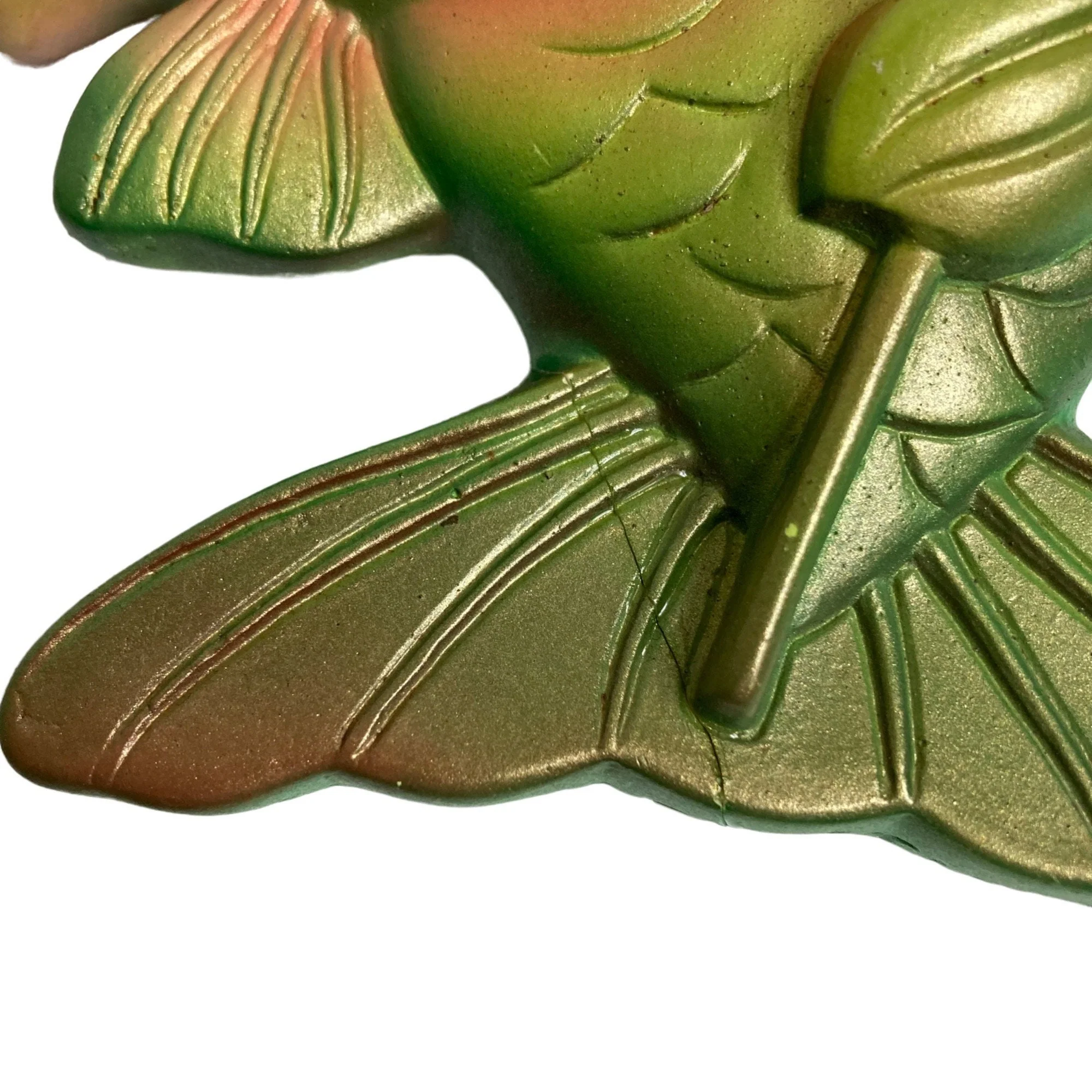 Vintage 1969 Chalkware Green Mr and Mrs Fish Pair Wall Plaque Anthropomorphic by  Miller Studio - Image 7