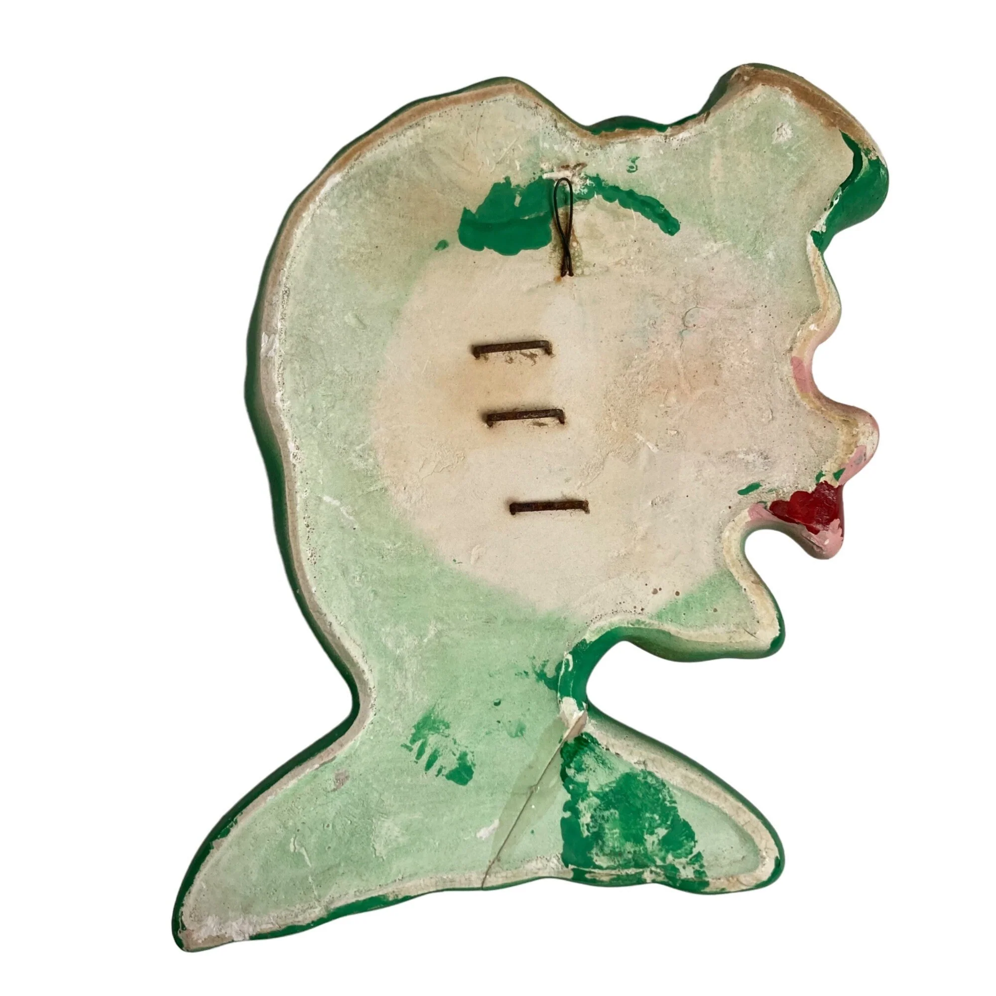 Vintage 1969 Chalkware Green Mr and Mrs Fish Pair Wall Plaque Anthropomorphic by  Miller Studio - Image 9