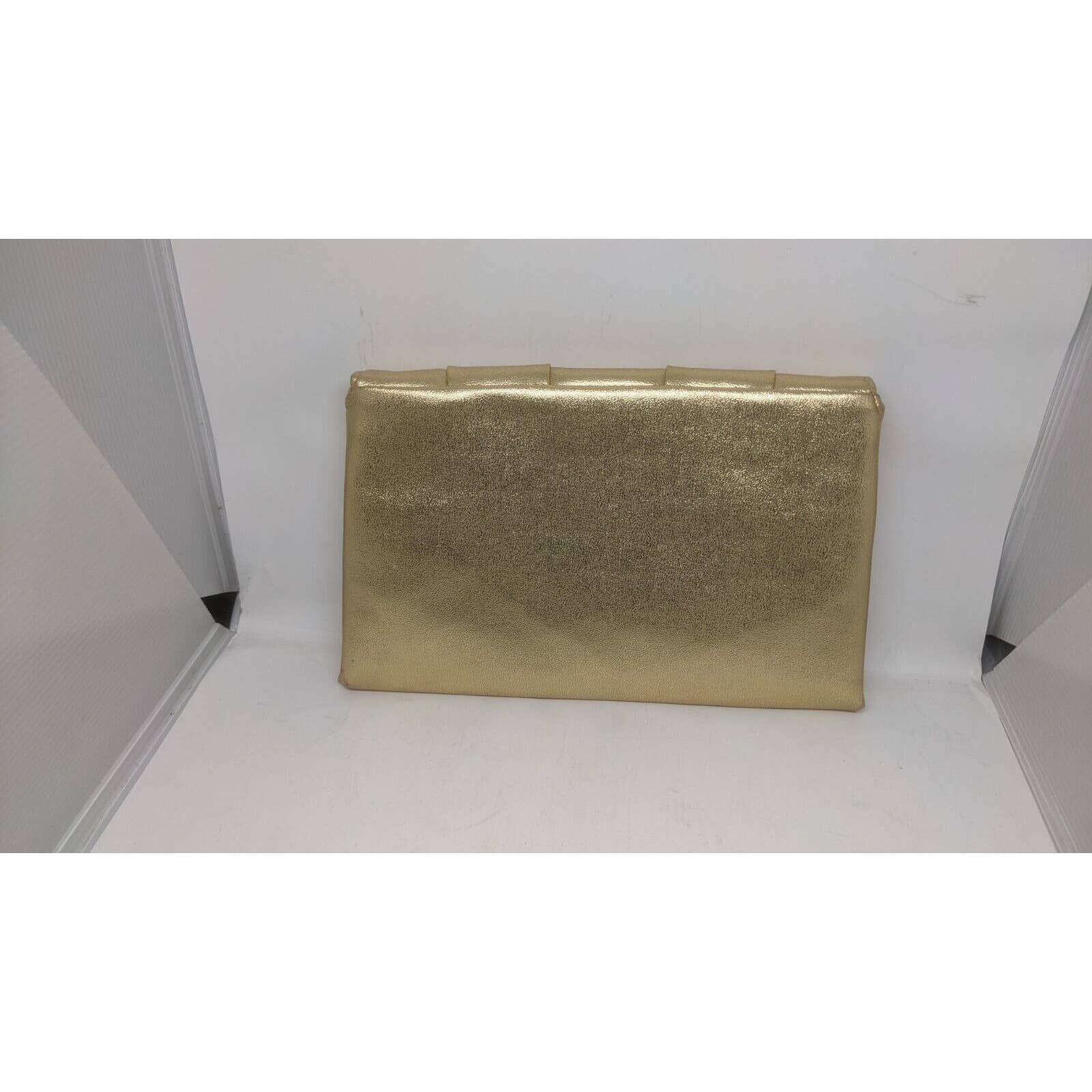 Vintage 1978 Gold Leatherette Clutch “Polished Fold Evening Bag Purse by Avon - Image 2