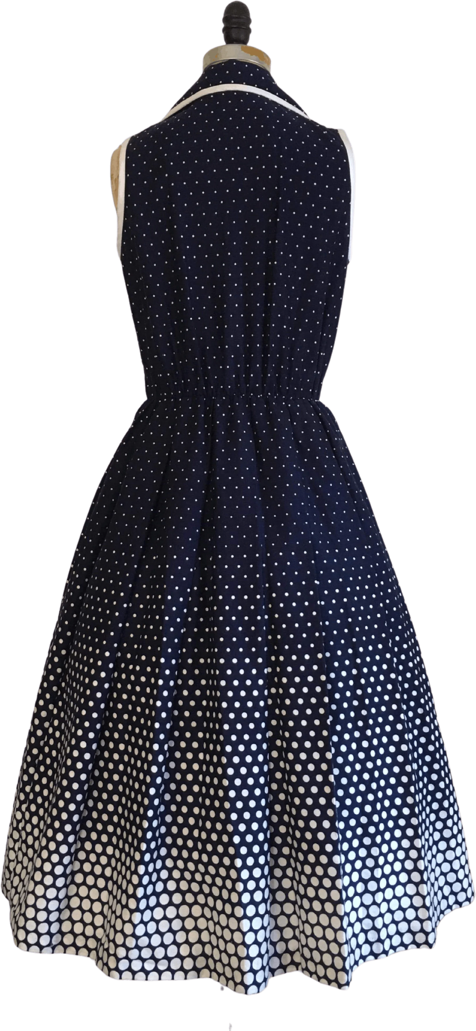 80’s Border Print Polka Dot Dress by Sabino - Image 2