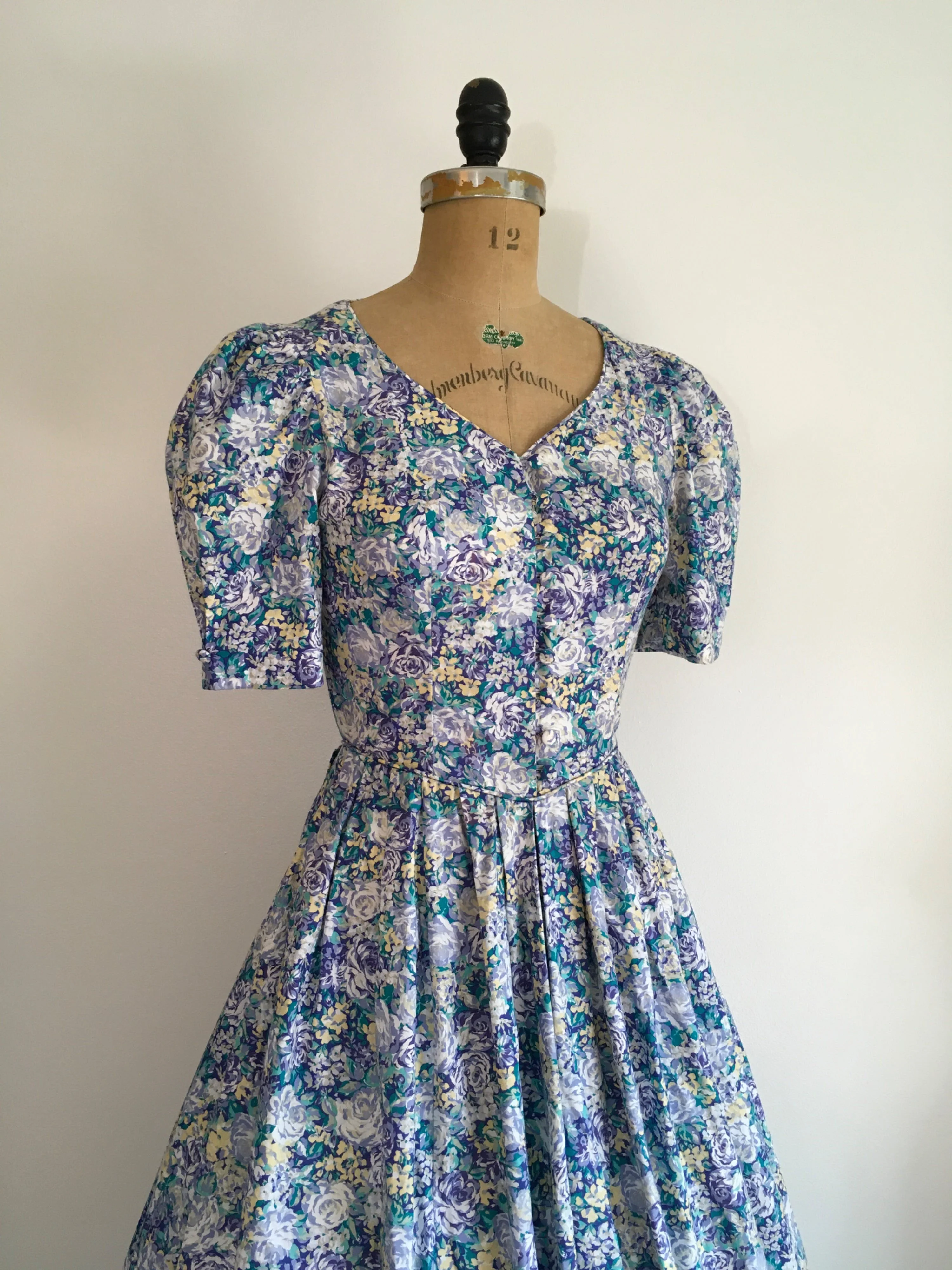 80's Blue Floral Dress by Laura Ashley - Image 4