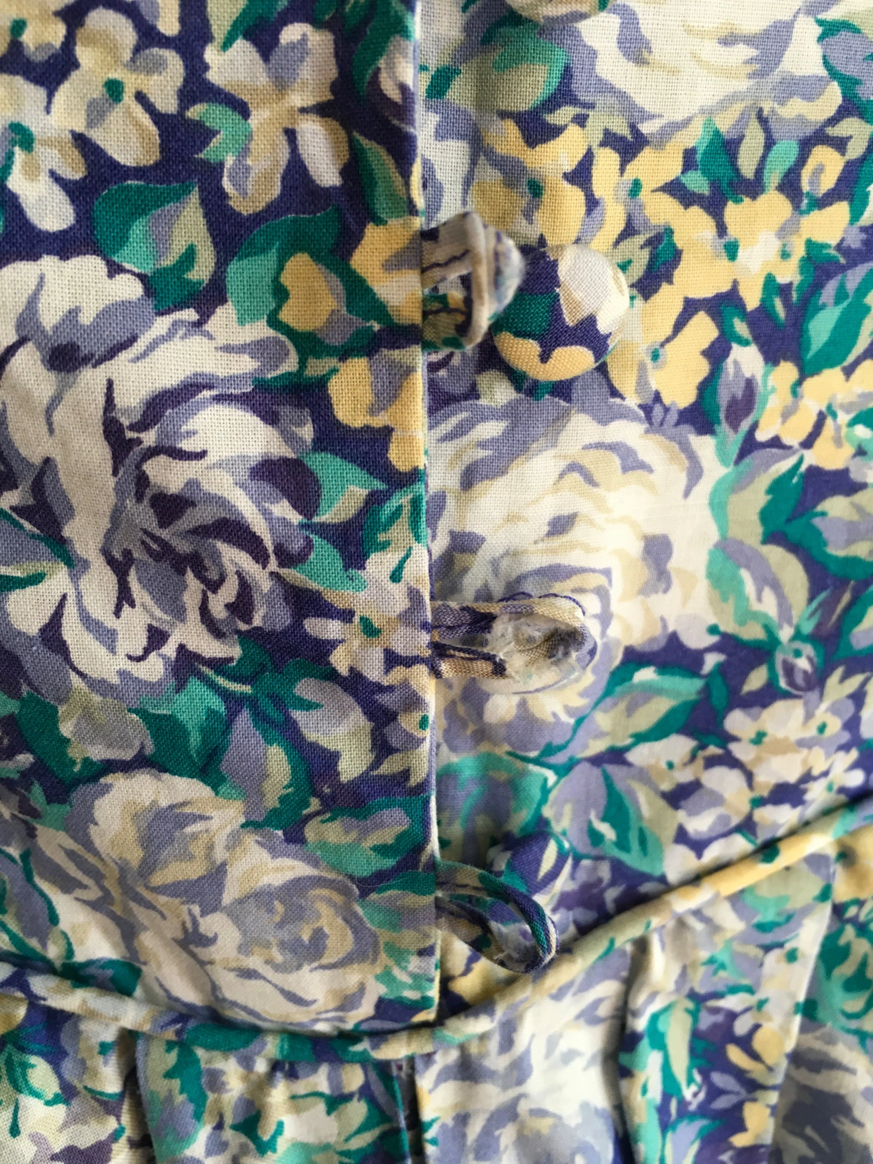 80's Blue Floral Dress by Laura Ashley - Image 5
