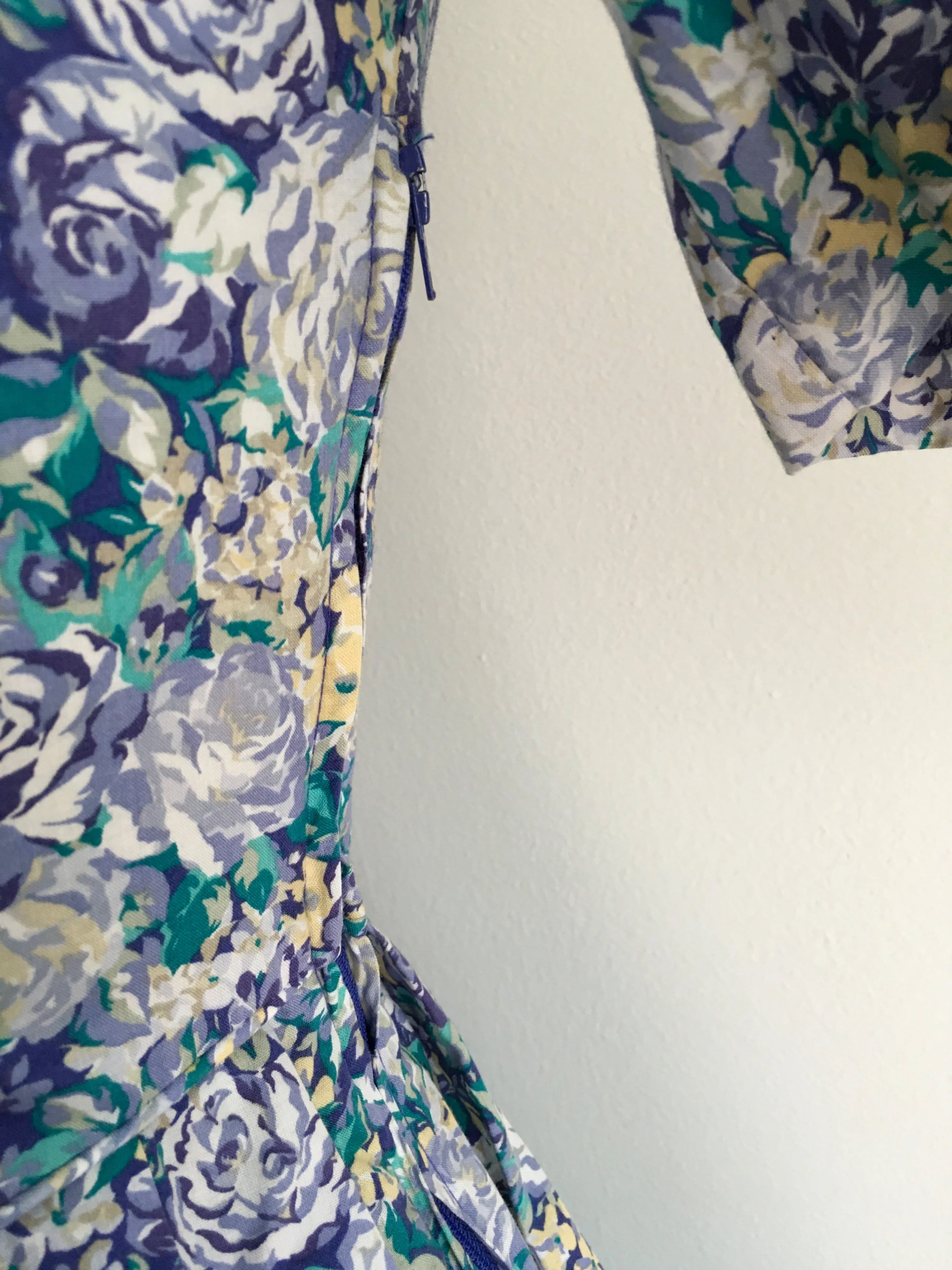 80's Blue Floral Dress by Laura Ashley - Image 6
