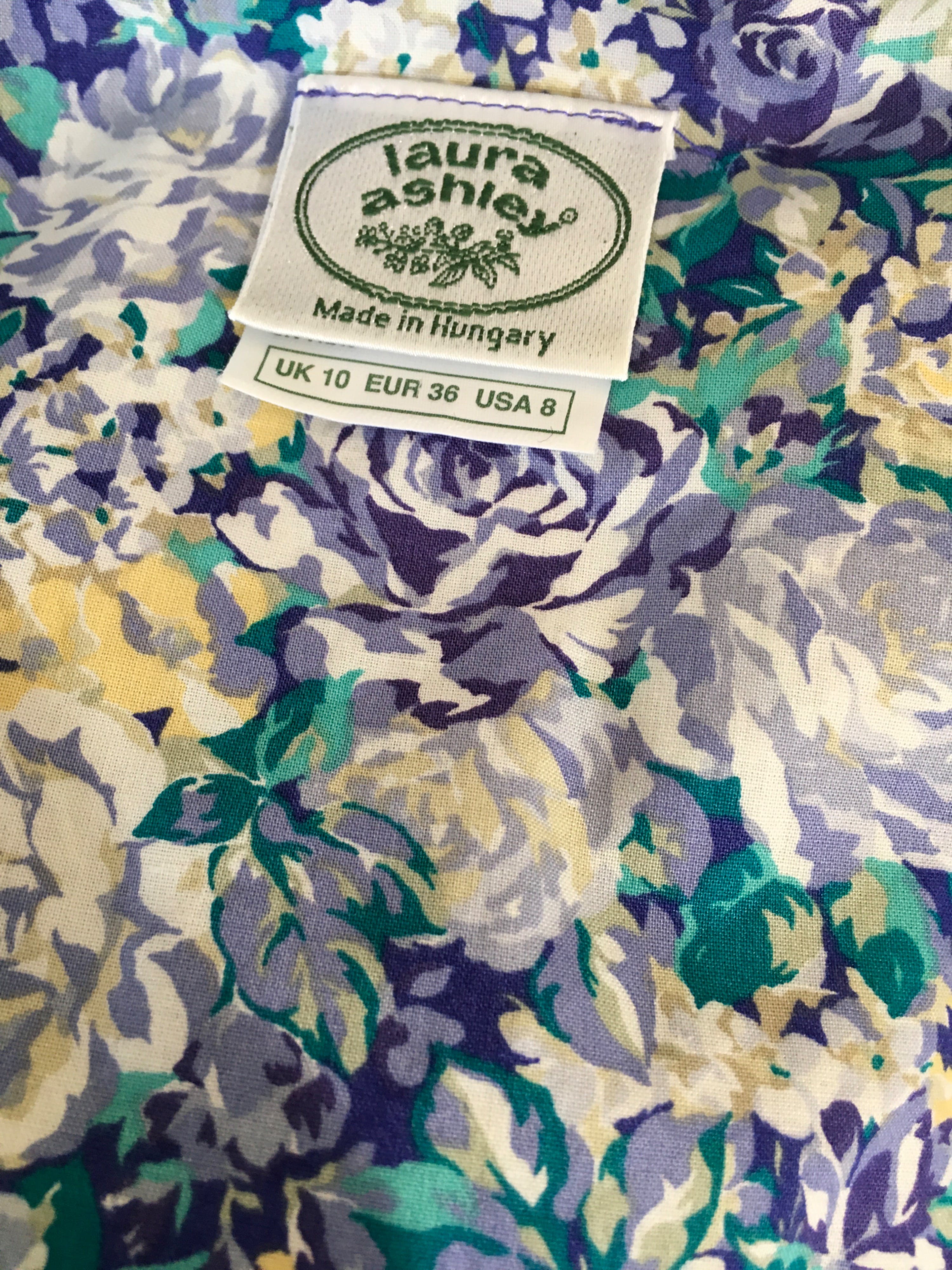 80's Blue Floral Dress by Laura Ashley - Image 8