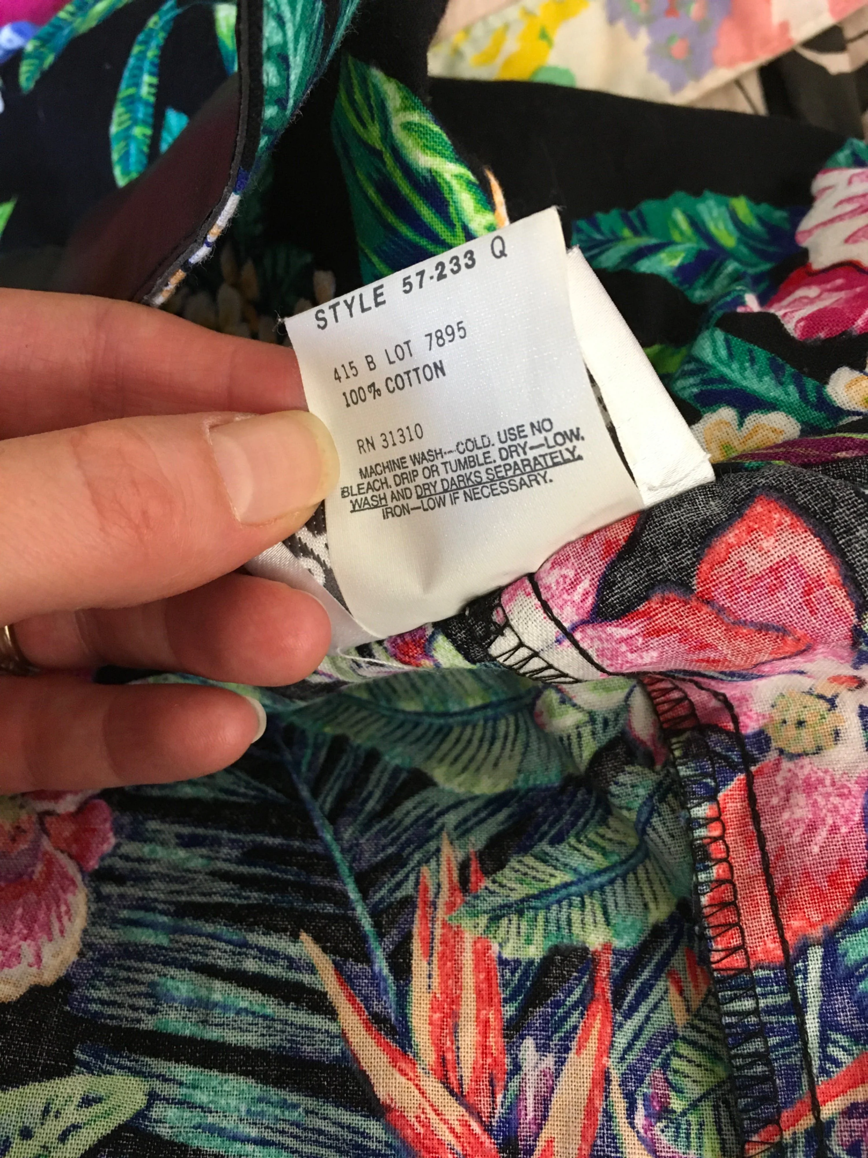 80's Tropical Orchid Print Garden Party Dress by Paquette Too - Image 8