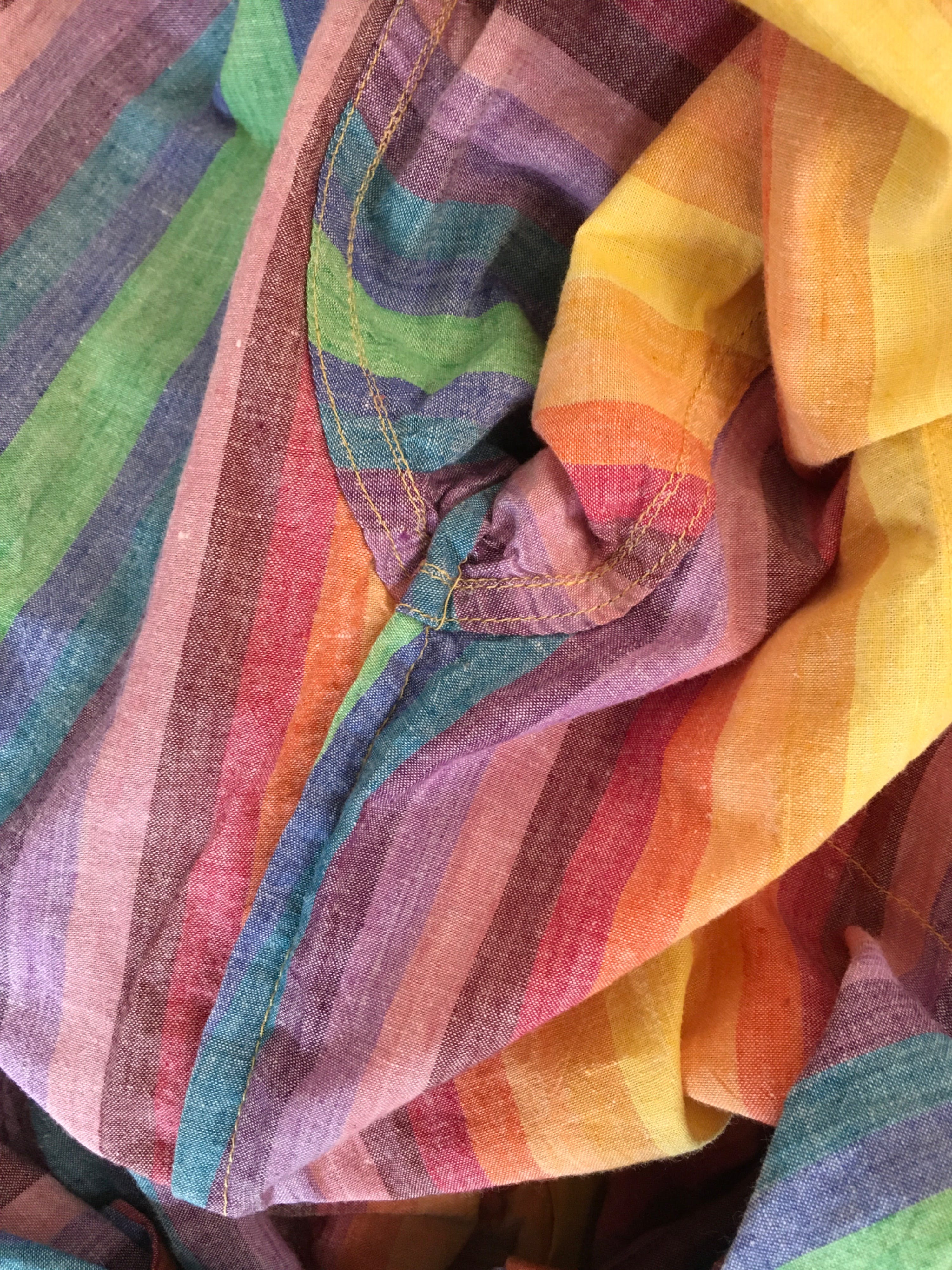 80's Rainbow Striped Jumpsuit Made - Image 6