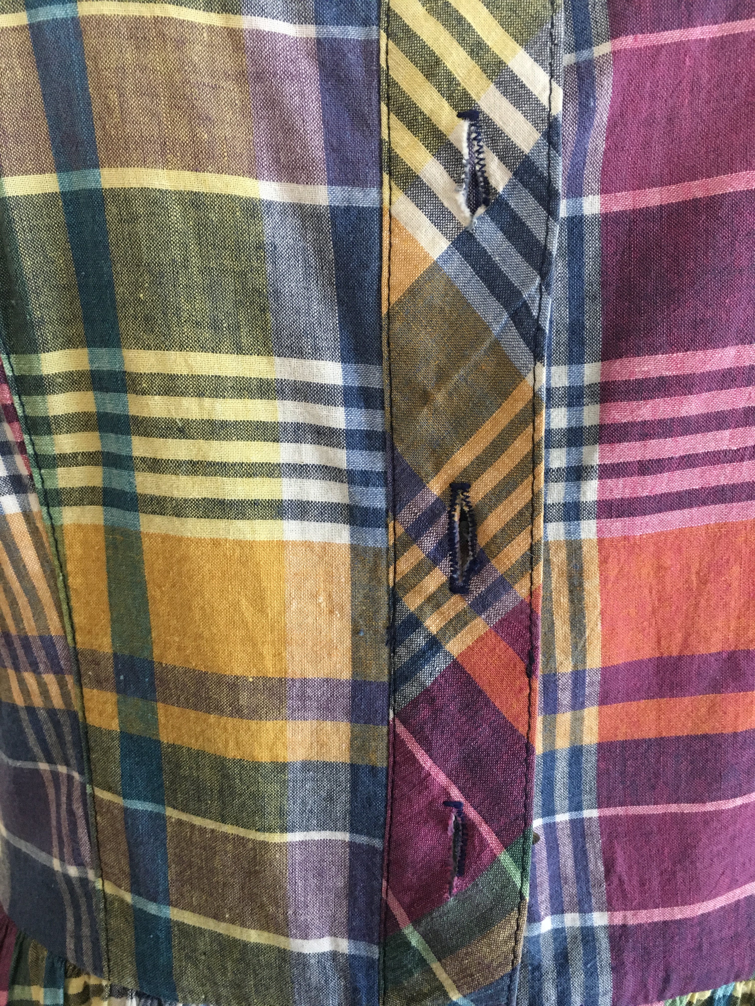 80's Rainbow Plaid Cotton Dress by Melissa - Image 5