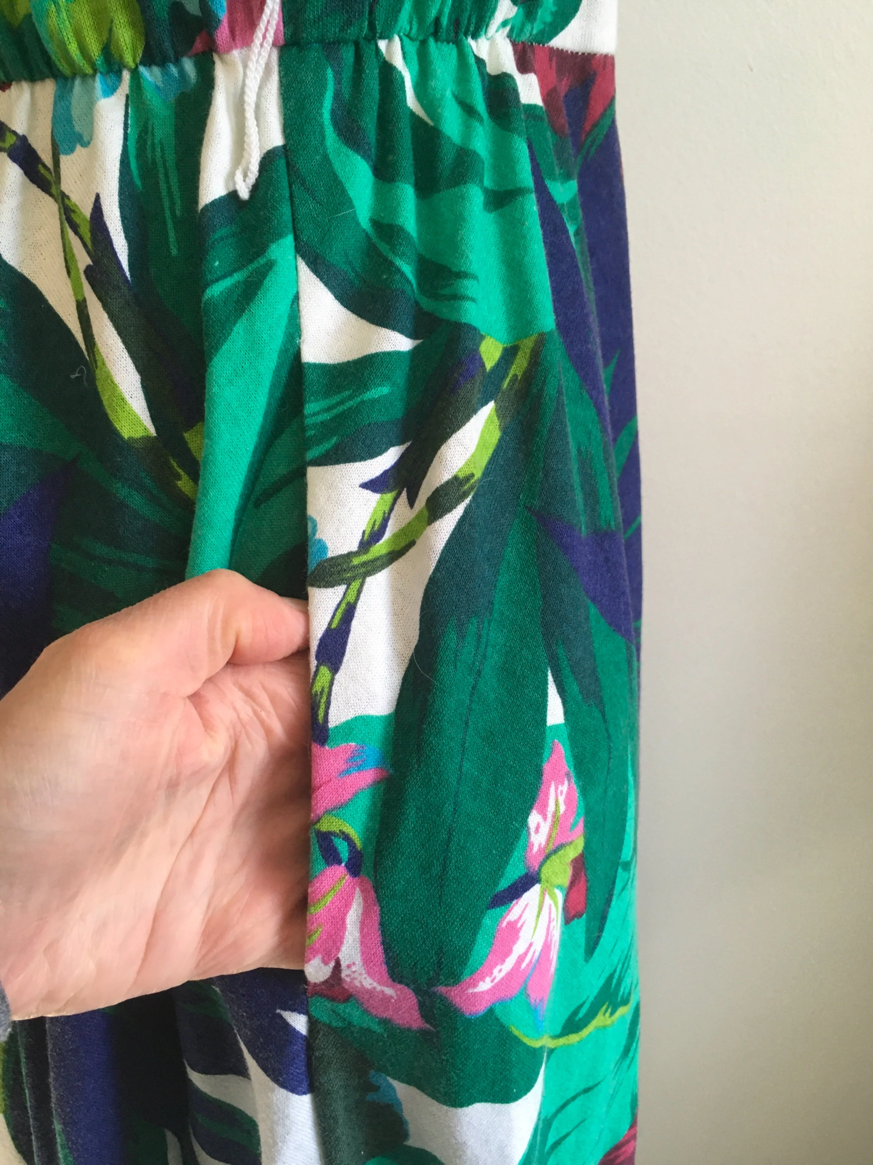 80's Knit Tropical Floral Sleeveless Dress by Positive Attitude - Image 5