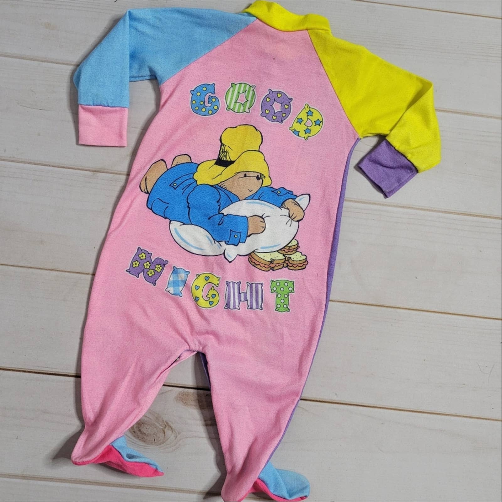 Vintage 1994 Paddington Bear Feetie Pajamas by Eden Toys Inc - Image 2