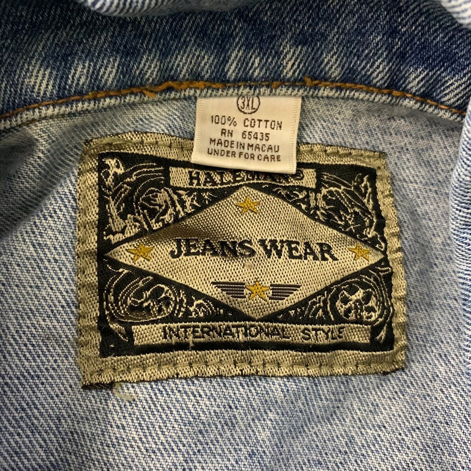 Vintage 1995 Mule Days Denim Trucker Jacket 3xl Med Wash Embroidered by Haleman Jeans Wear - Image 8