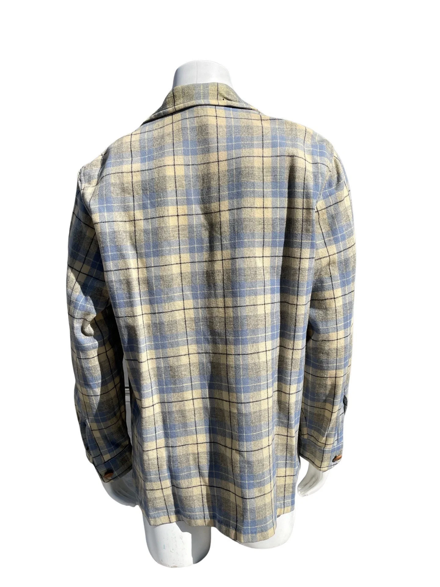 Vintage 40-50s Men's Plaid Blazer Jacket Wool Light Rockabilly Western Southwest Jacket Size M - Image 3
